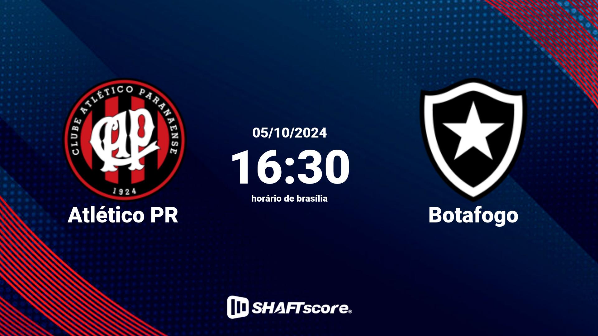 Estatísticas do jogo Atlético PR vs Botafogo 05.10 16:30