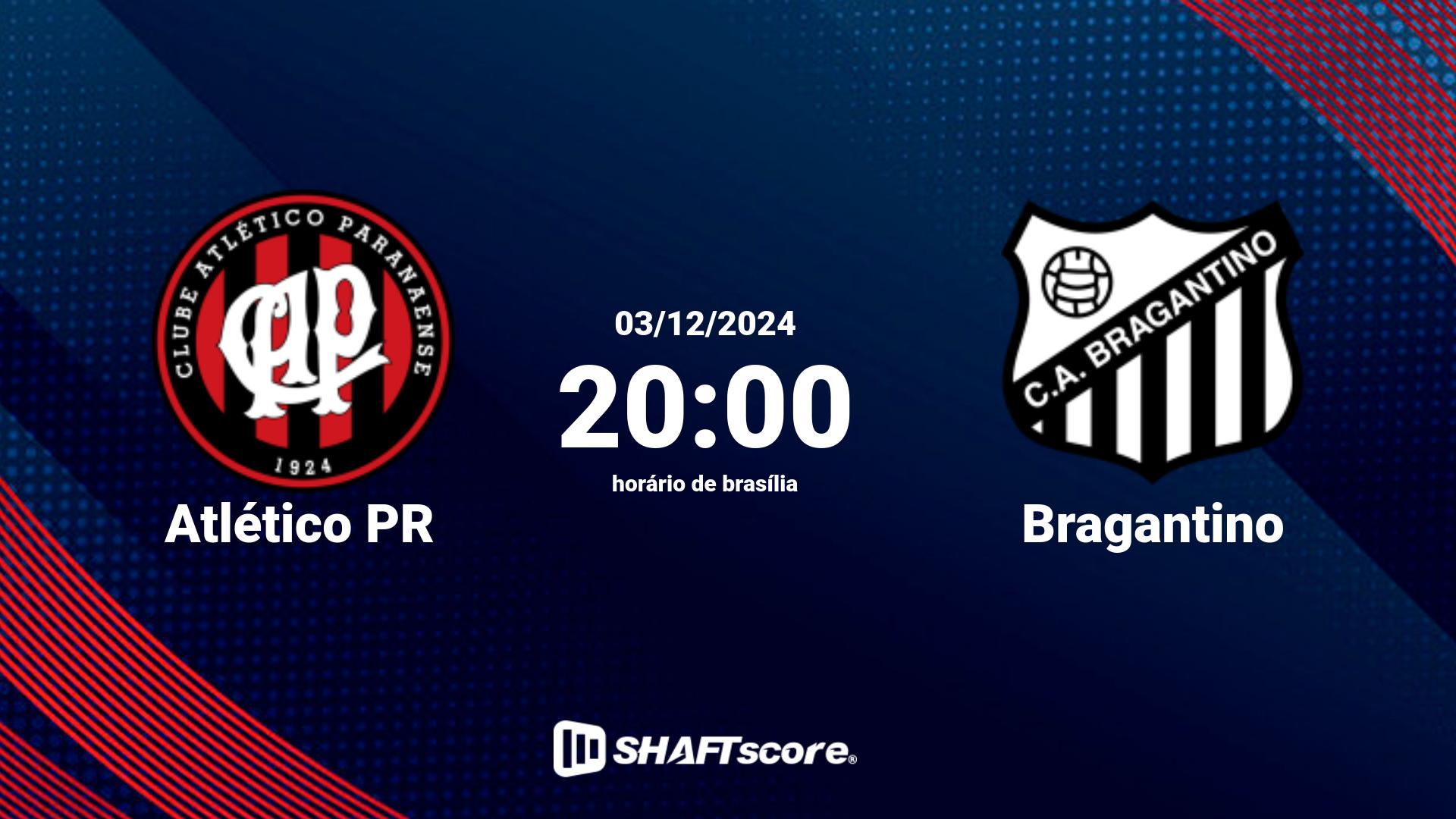 Estatísticas do jogo Atlético PR vs Bragantino 03.12 20:00