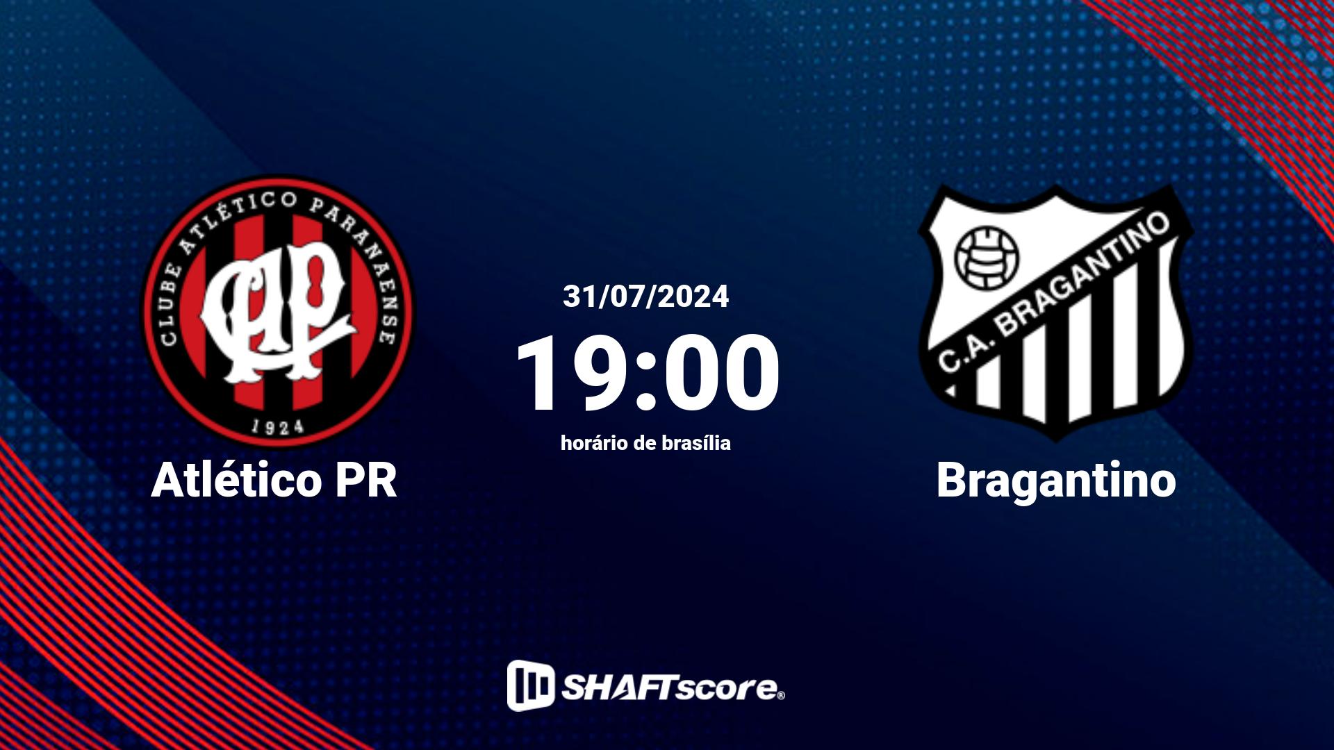 Estatísticas do jogo Atlético PR vs Bragantino 31.07 19:00