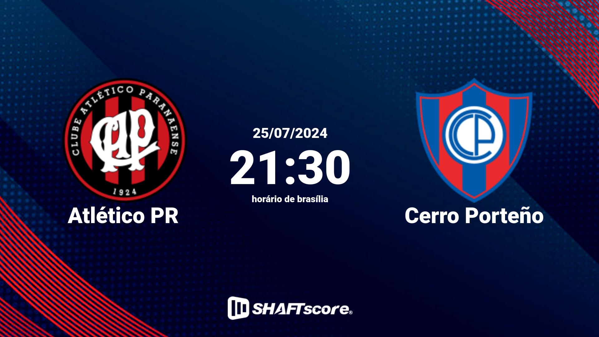 Estatísticas do jogo Atlético PR vs Cerro Porteño 25.07 21:30