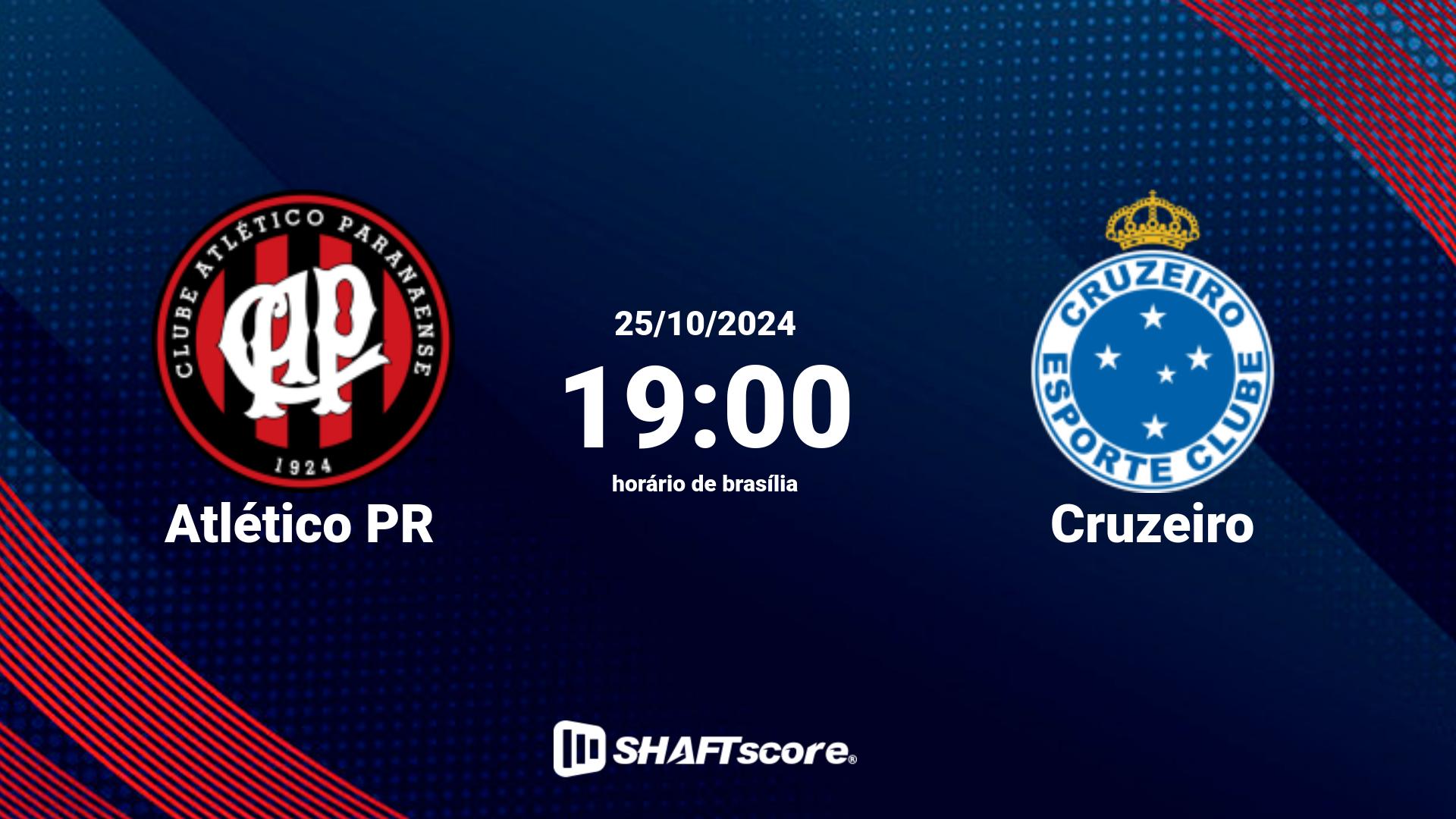 Estatísticas do jogo Atlético PR vs Cruzeiro 25.10 19:00