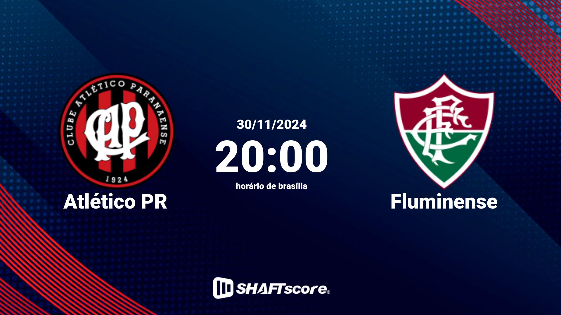 Estatísticas do jogo Atlético PR vs Fluminense 30.11 20:00