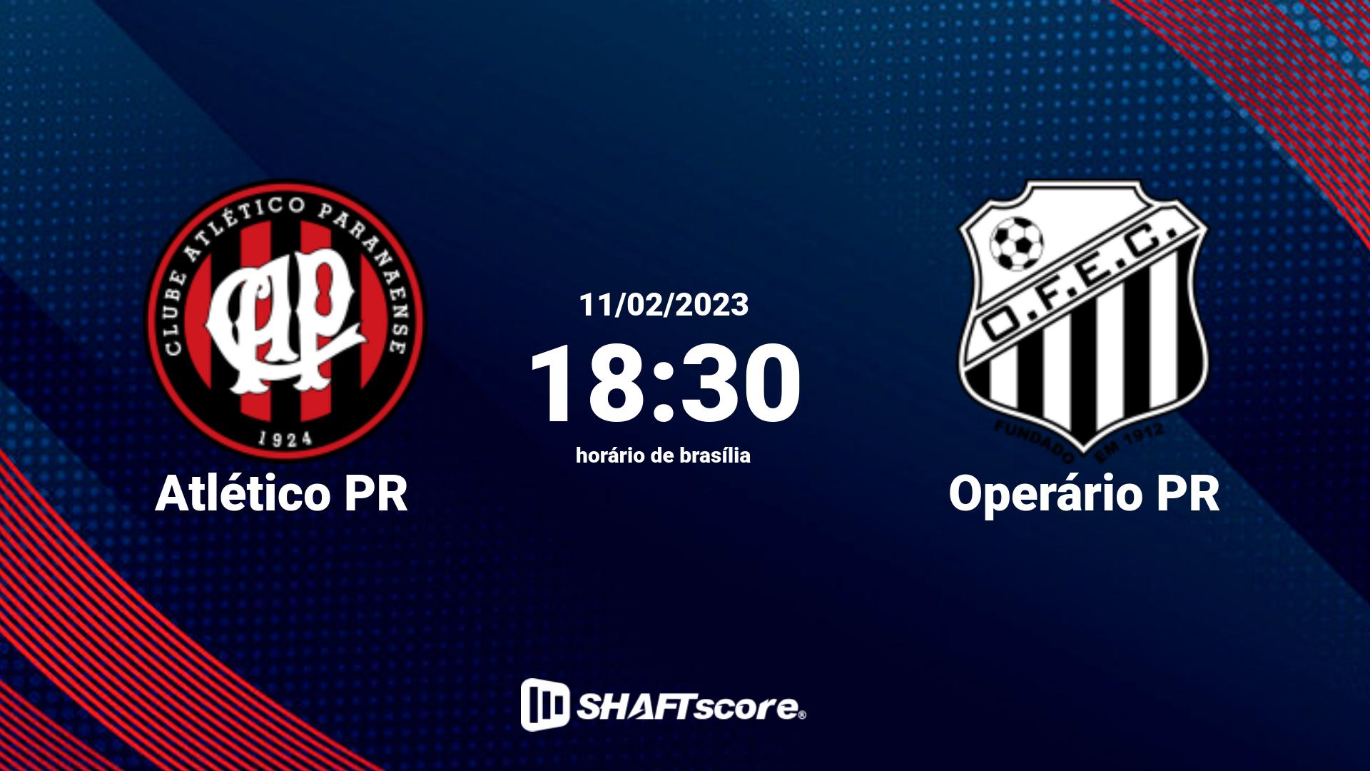 Estatísticas do jogo Atlético PR vs Operário PR 11.02 18:30