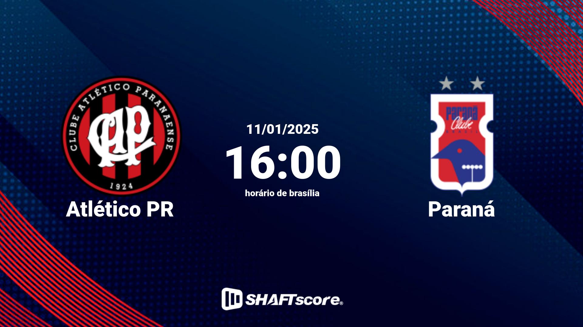 Estatísticas do jogo Atlético PR vs Paraná 11.01 16:00