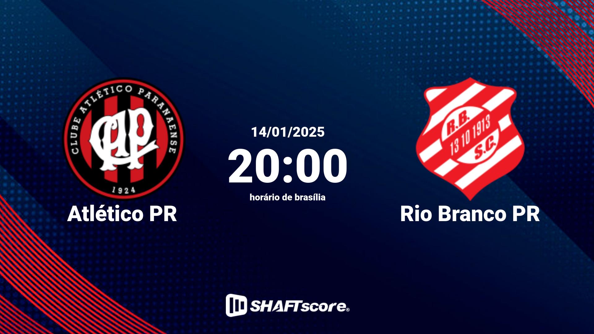 Estatísticas do jogo Atlético PR vs Rio Branco PR 14.01 20:00