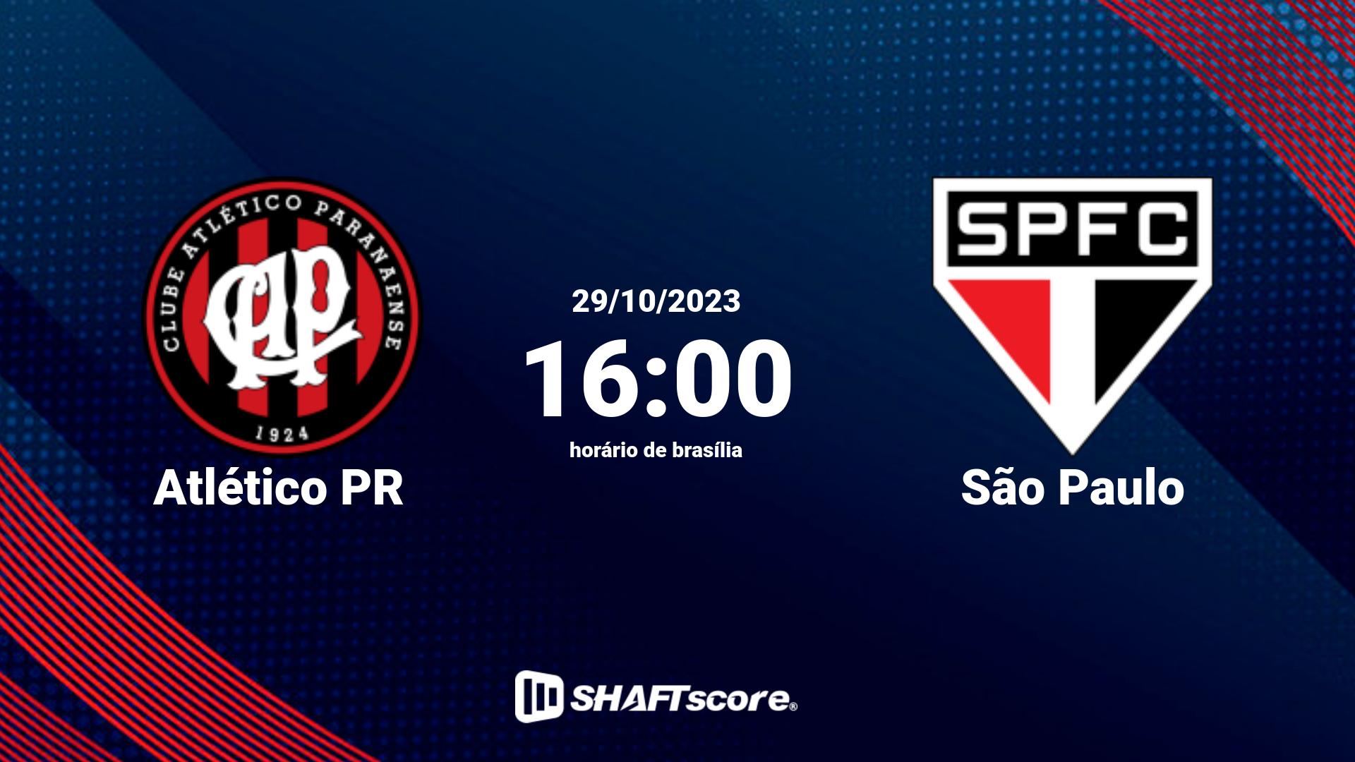 Estatísticas do jogo Atlético PR vs São Paulo 29.10 16:00