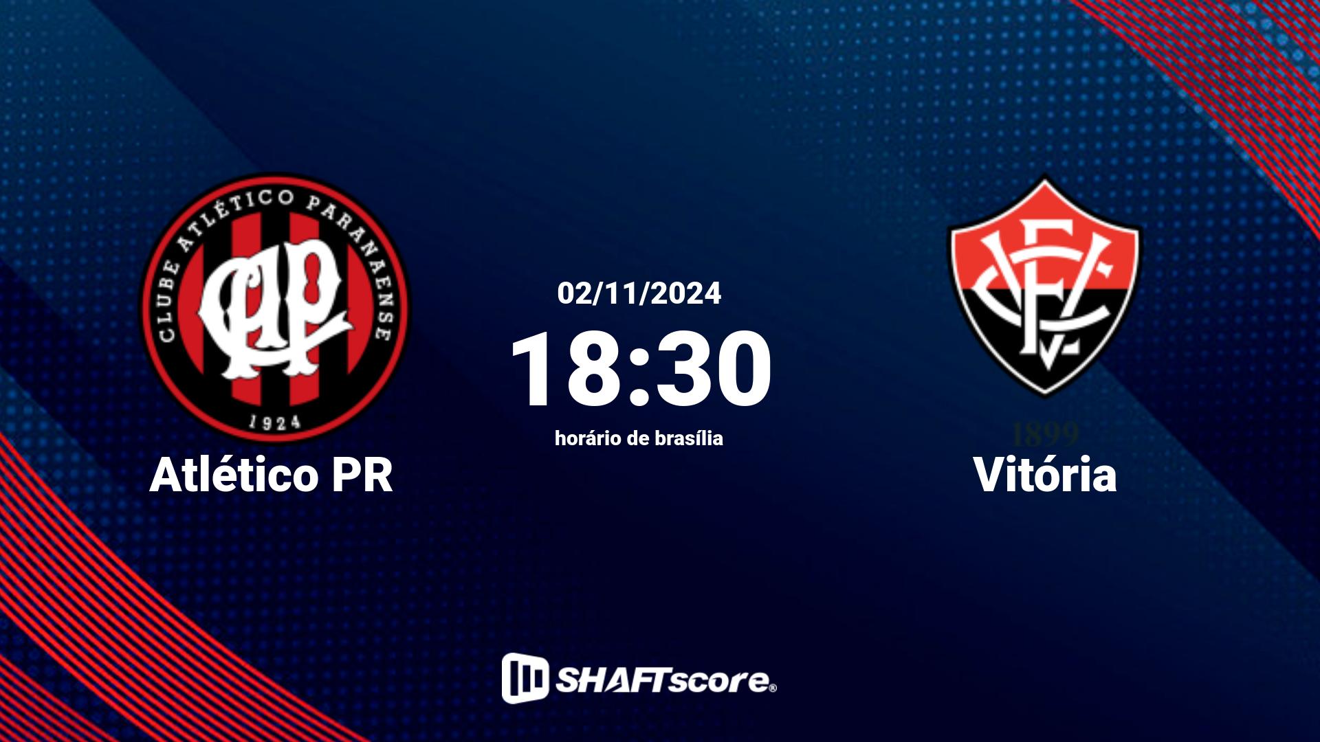 Estatísticas do jogo Atlético PR vs Vitória 02.11 18:30