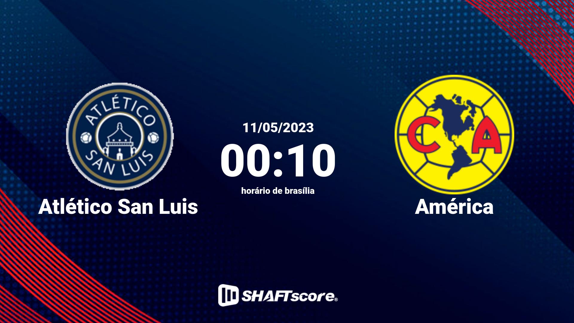 Estatísticas do jogo Atlético San Luis vs América 11.05 00:10