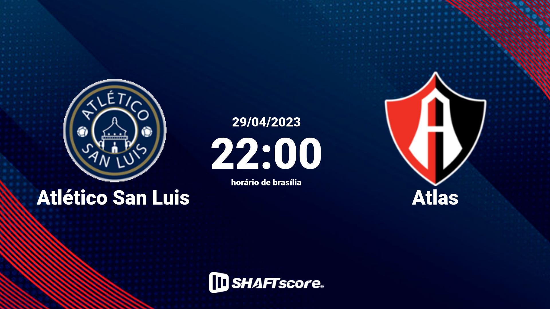 Estatísticas do jogo Atlético San Luis vs Atlas 29.04 22:00