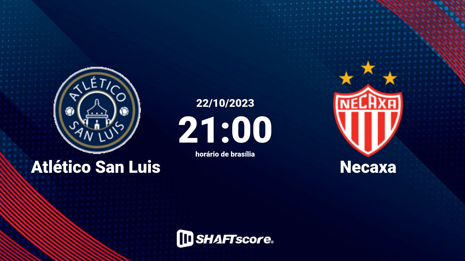 Estatísticas do jogo Atlético San Luis vs Necaxa 22.10 21:00