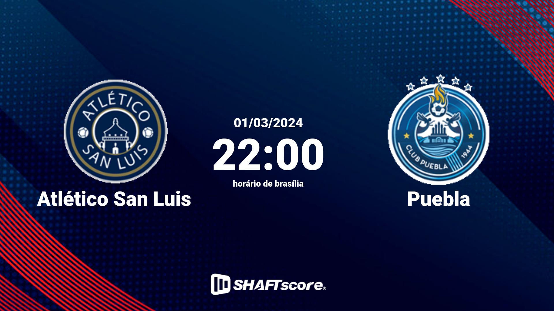 Estatísticas do jogo Atlético San Luis vs Puebla 01.03 22:00