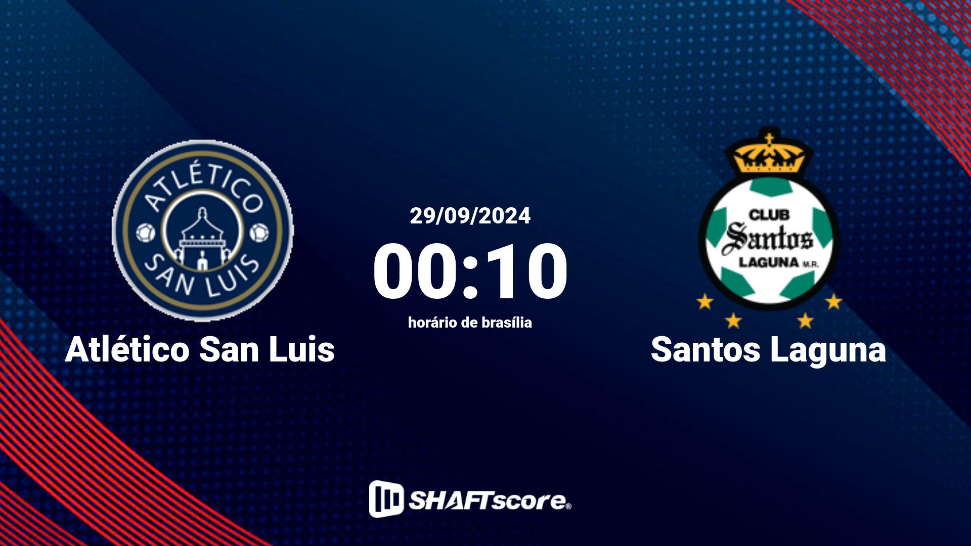 Estatísticas do jogo Atlético San Luis vs Santos Laguna 29.09 00:10