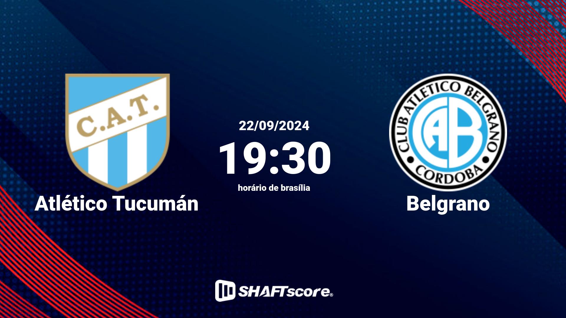 Estatísticas do jogo Atlético Tucumán vs Belgrano 22.09 19:30