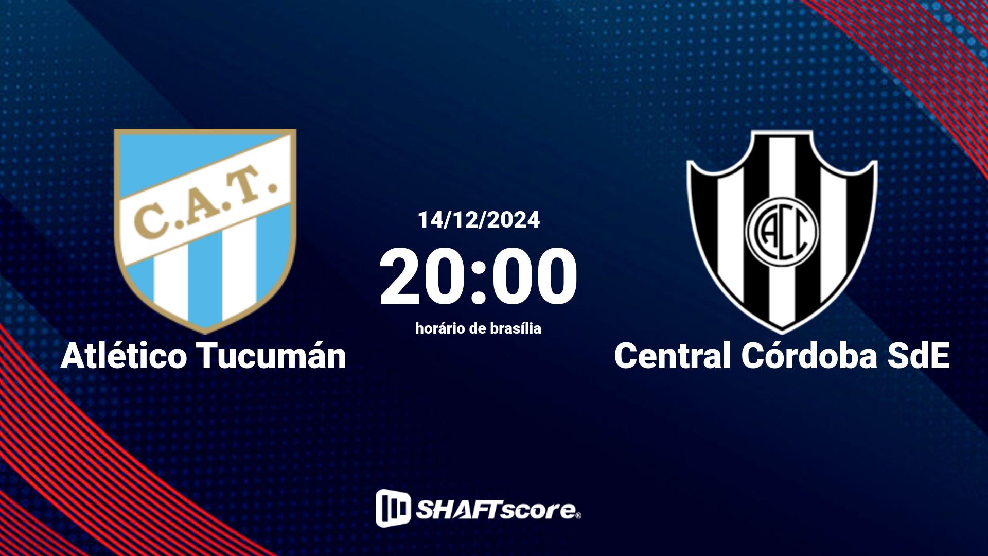 Estatísticas do jogo Atlético Tucumán vs Central Córdoba SdE 14.12 20:00