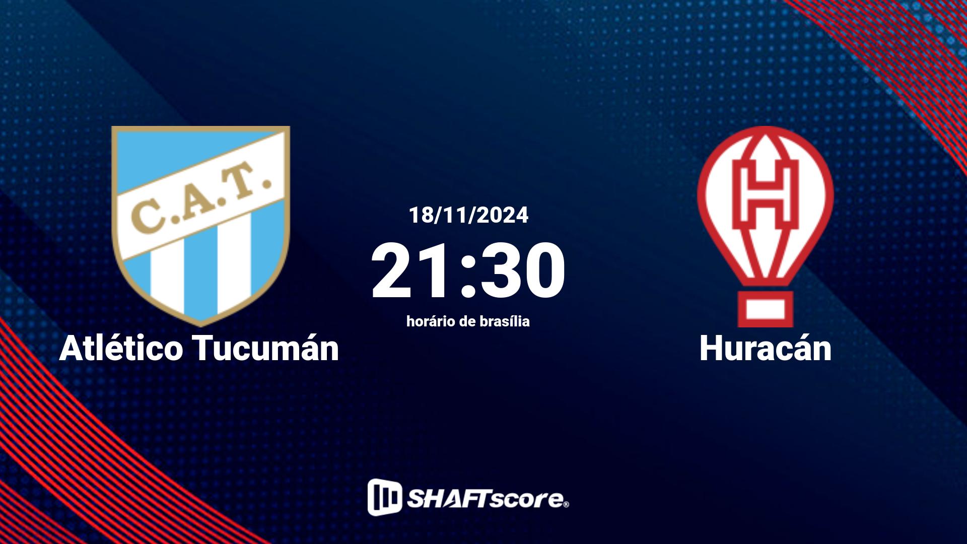 Estatísticas do jogo Atlético Tucumán vs Huracán 18.11 21:30