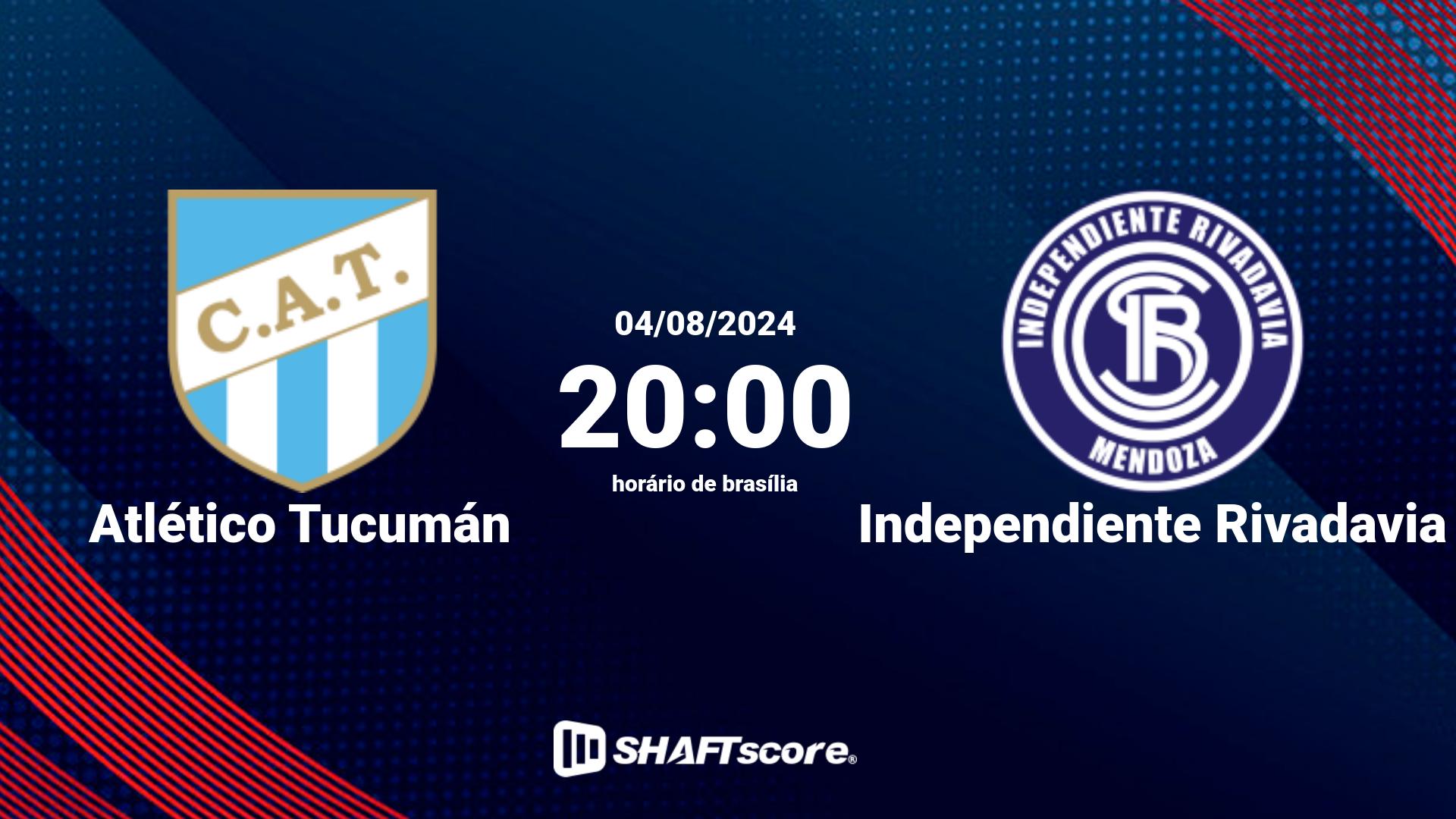 Estatísticas do jogo Atlético Tucumán vs Independiente Rivadavia 04.08 20:00