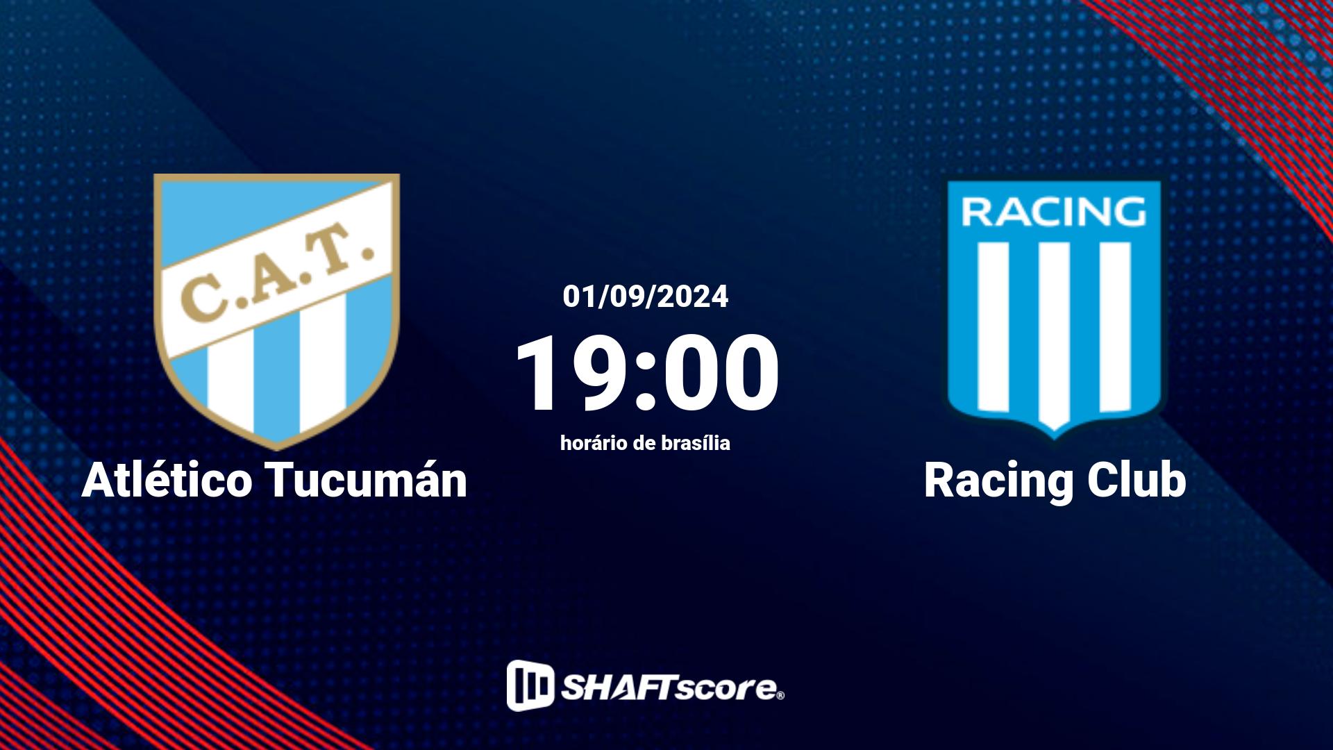 Estatísticas do jogo Atlético Tucumán vs Racing Club 01.09 19:00