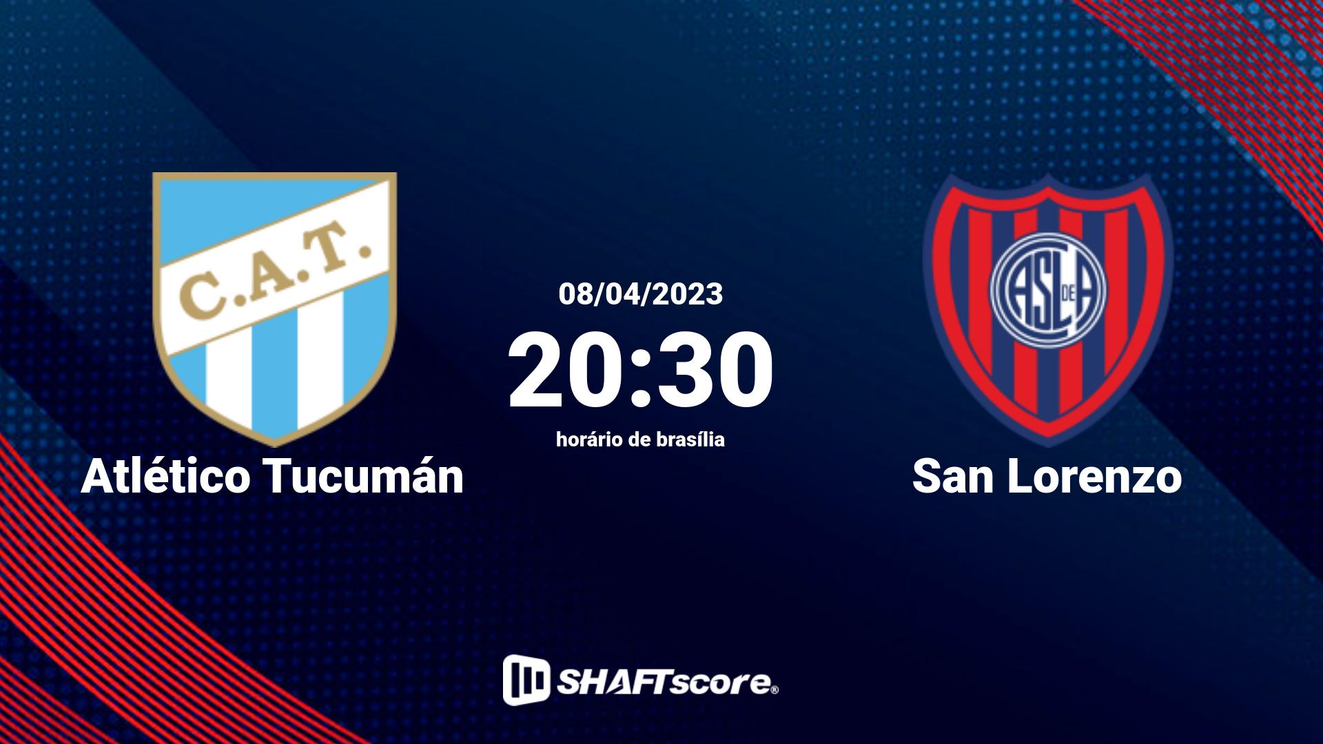 Estatísticas do jogo Atlético Tucumán vs San Lorenzo 08.04 20:30