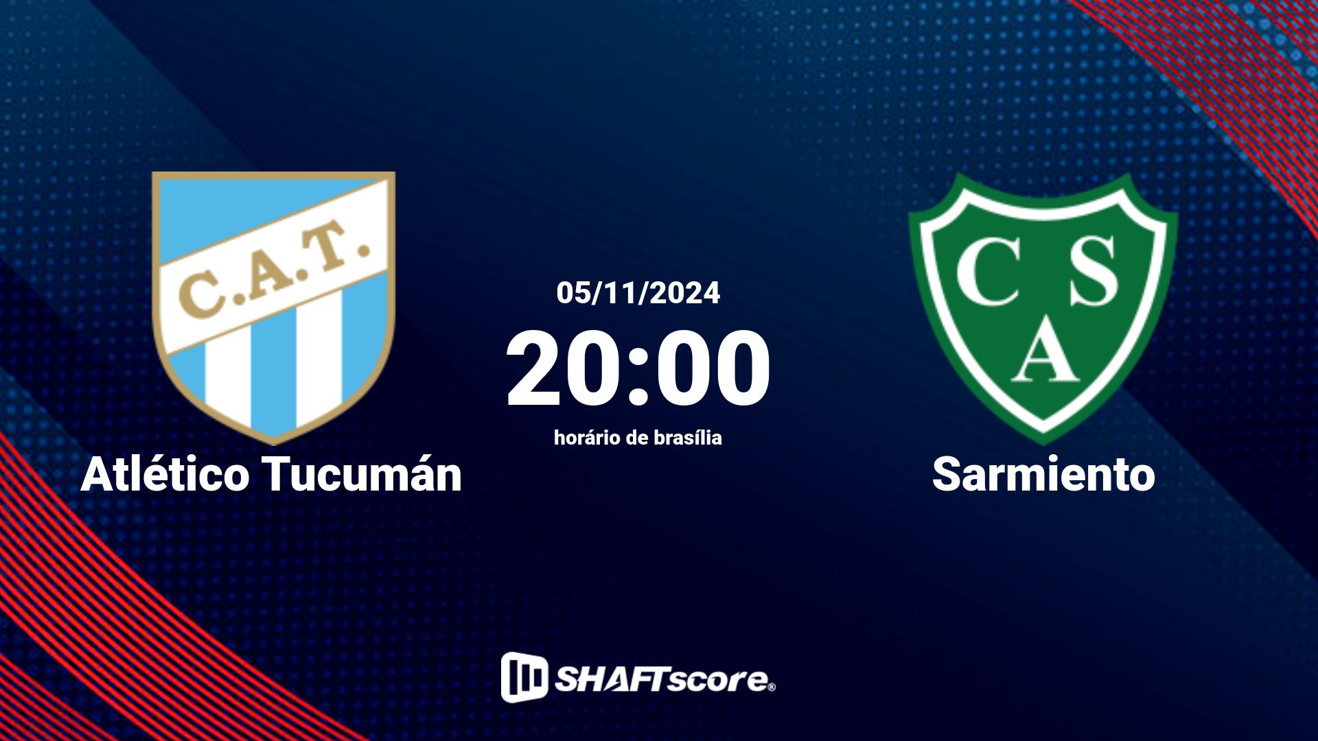 Estatísticas do jogo Atlético Tucumán vs Sarmiento 05.11 20:00