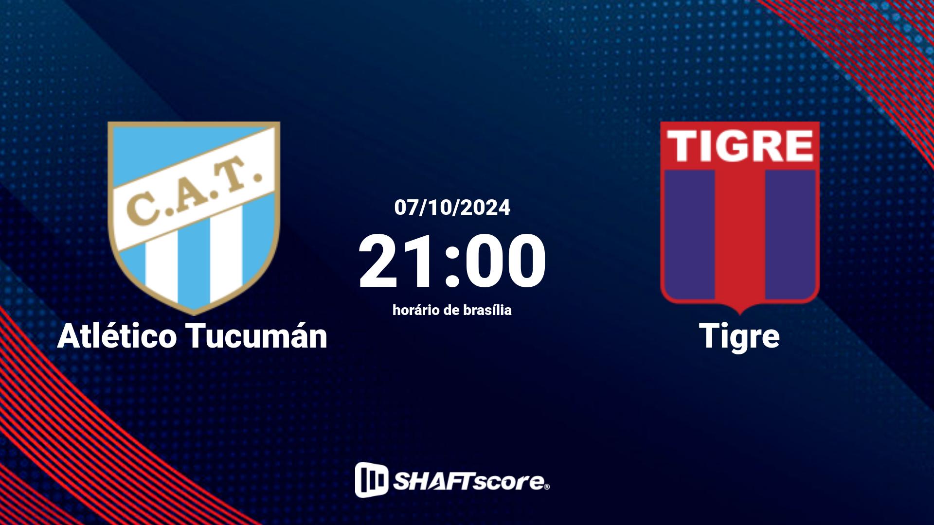 Estatísticas do jogo Atlético Tucumán vs Tigre 07.10 21:00