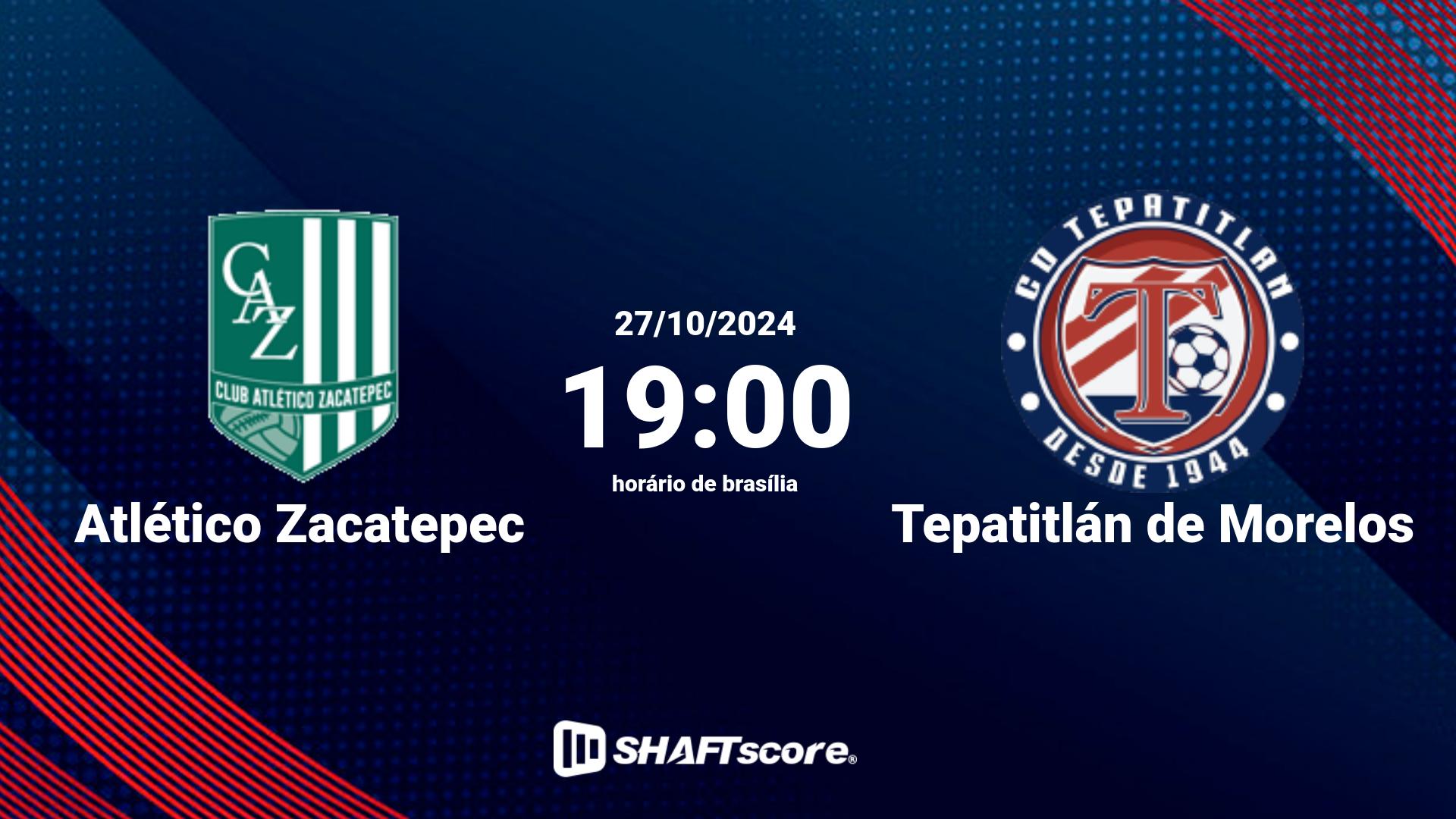 Estatísticas do jogo Atlético Zacatepec vs Tepatitlán de Morelos 27.10 19:00