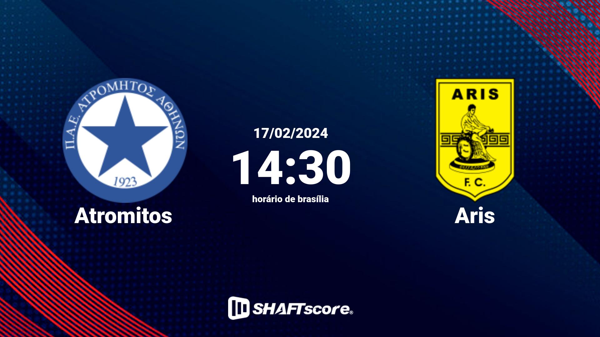 Estatísticas do jogo Atromitos vs Aris 17.02 14:30