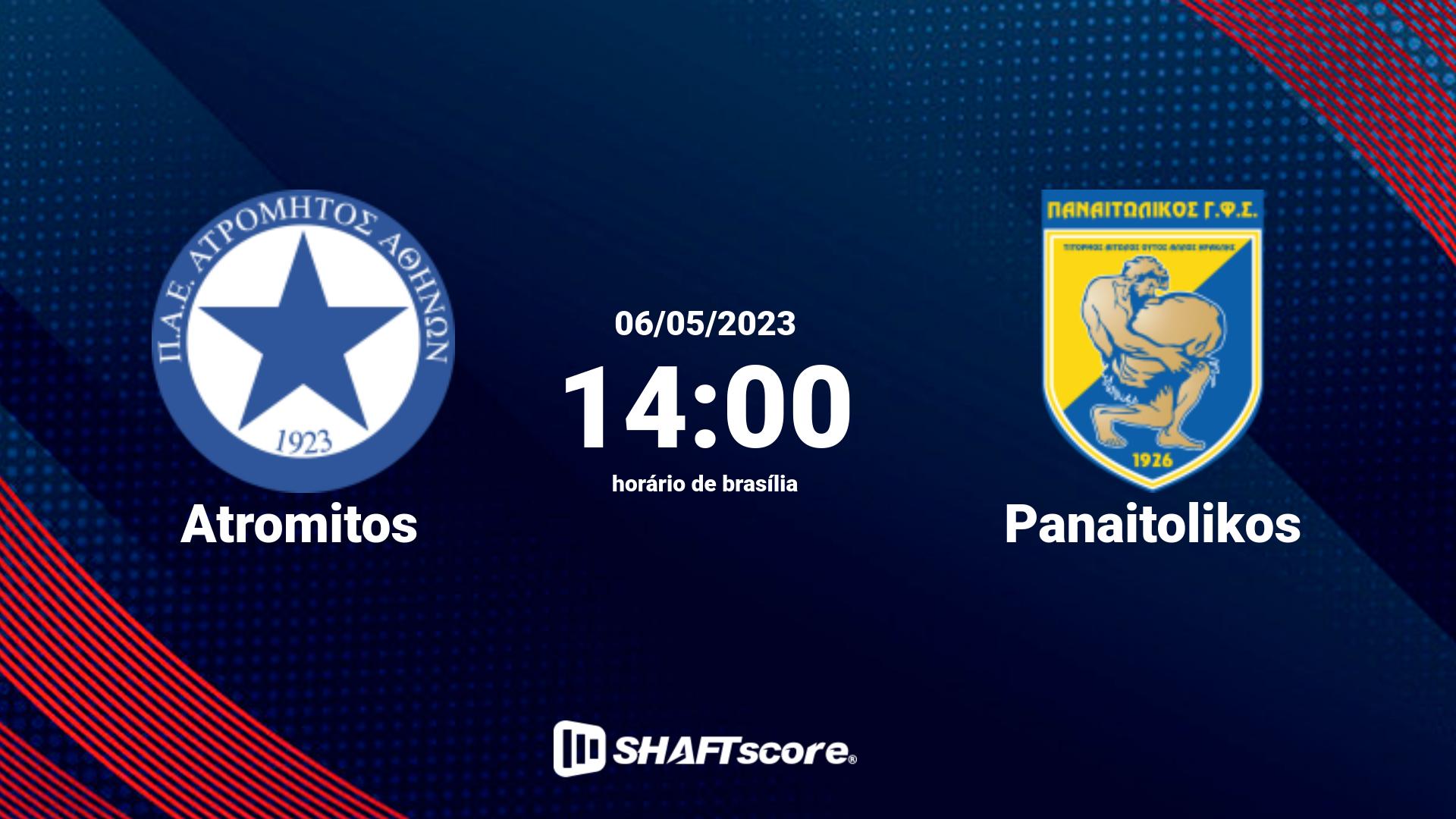 Estatísticas do jogo Atromitos vs Panaitolikos 06.05 14:00