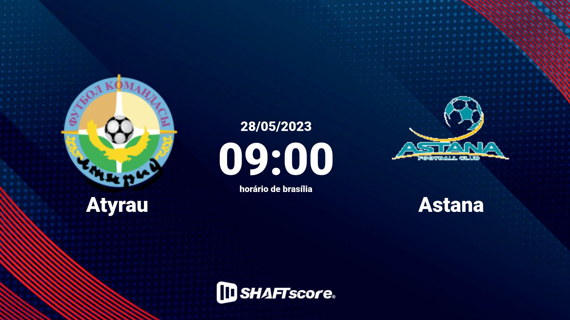 Estatísticas do jogo Atyrau vs Astana 28.05 09:00