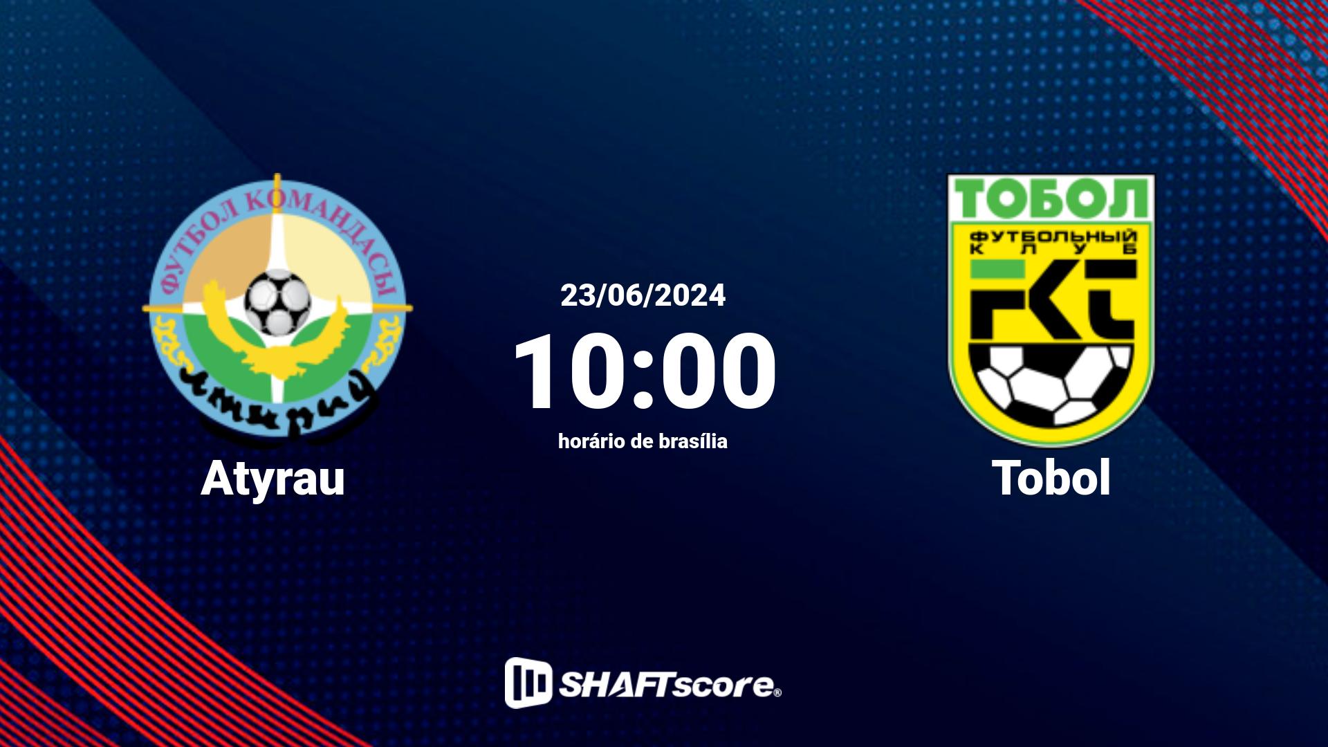 Estatísticas do jogo Atyrau vs Tobol 23.06 10:00