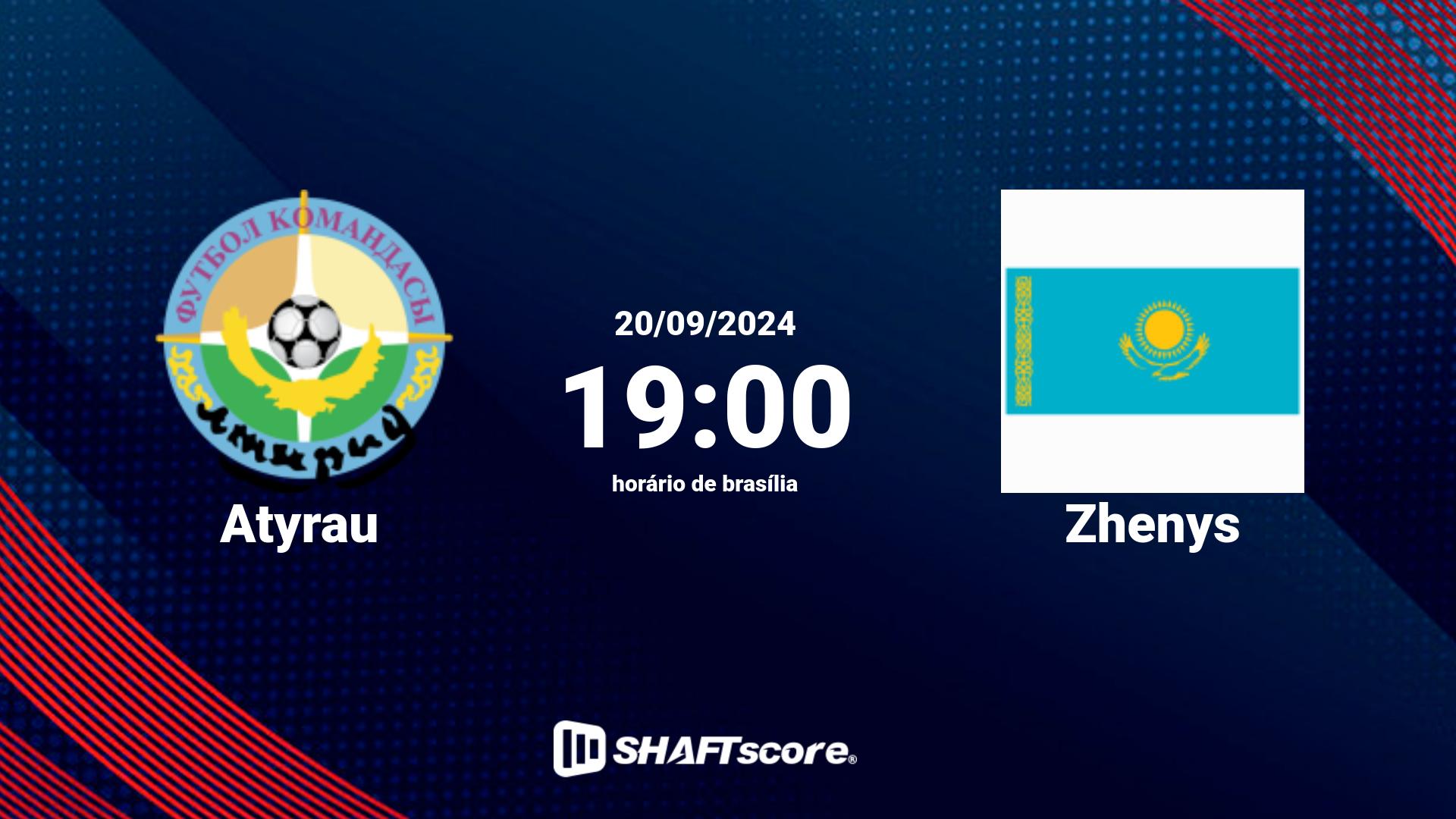 Estatísticas do jogo Atyrau vs Zhenys 20.09 19:00