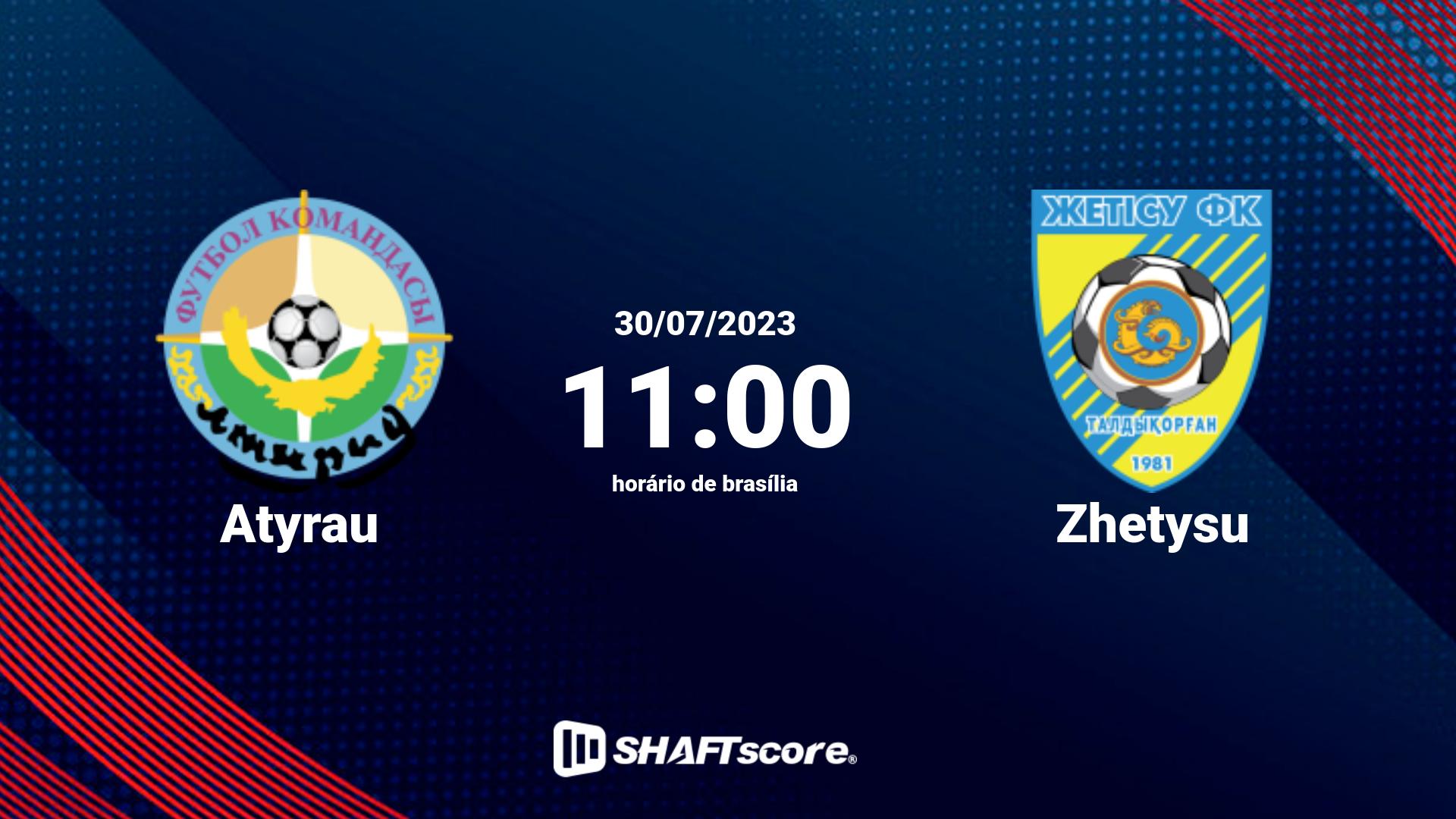 Estatísticas do jogo Atyrau vs Zhetysu 30.07 11:00