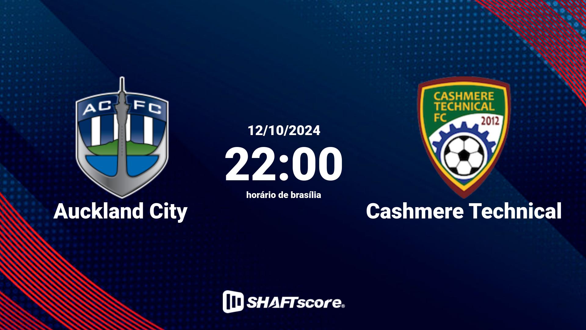 Estatísticas do jogo Auckland City vs Cashmere Technical 12.10 22:00