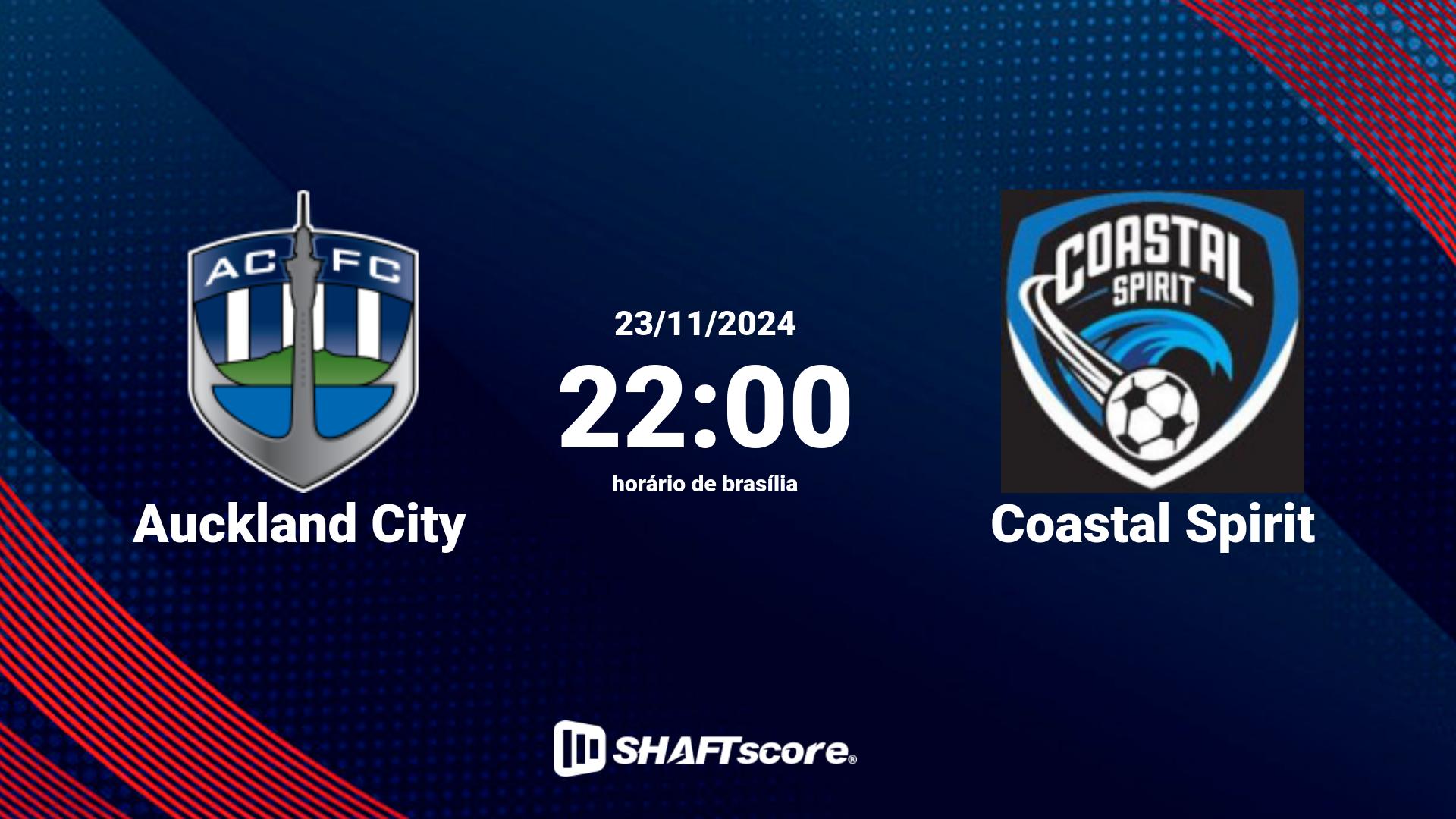 Estatísticas do jogo Auckland City vs Coastal Spirit 23.11 22:00