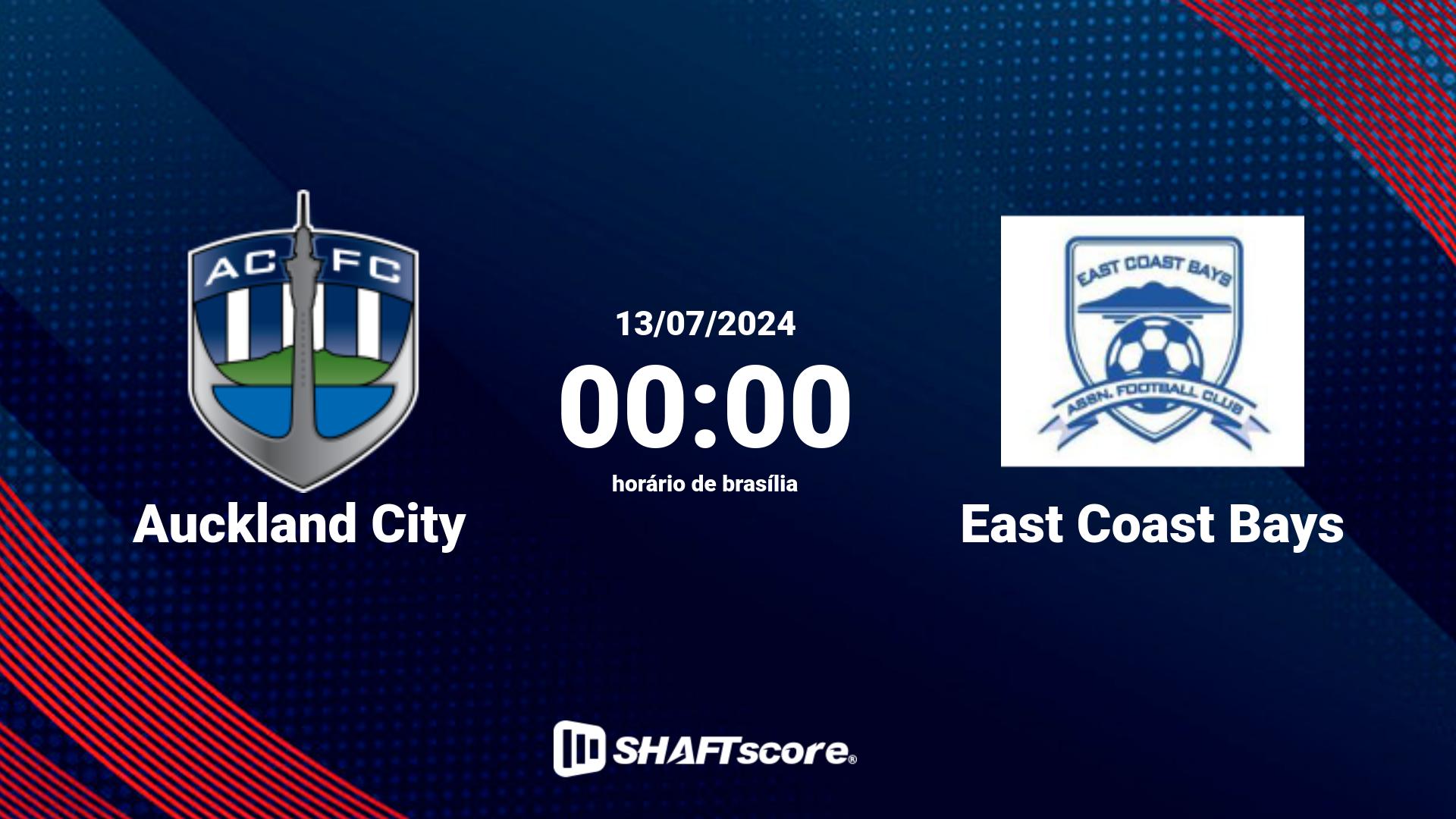 Estatísticas do jogo Auckland City vs East Coast Bays 13.07 00:00