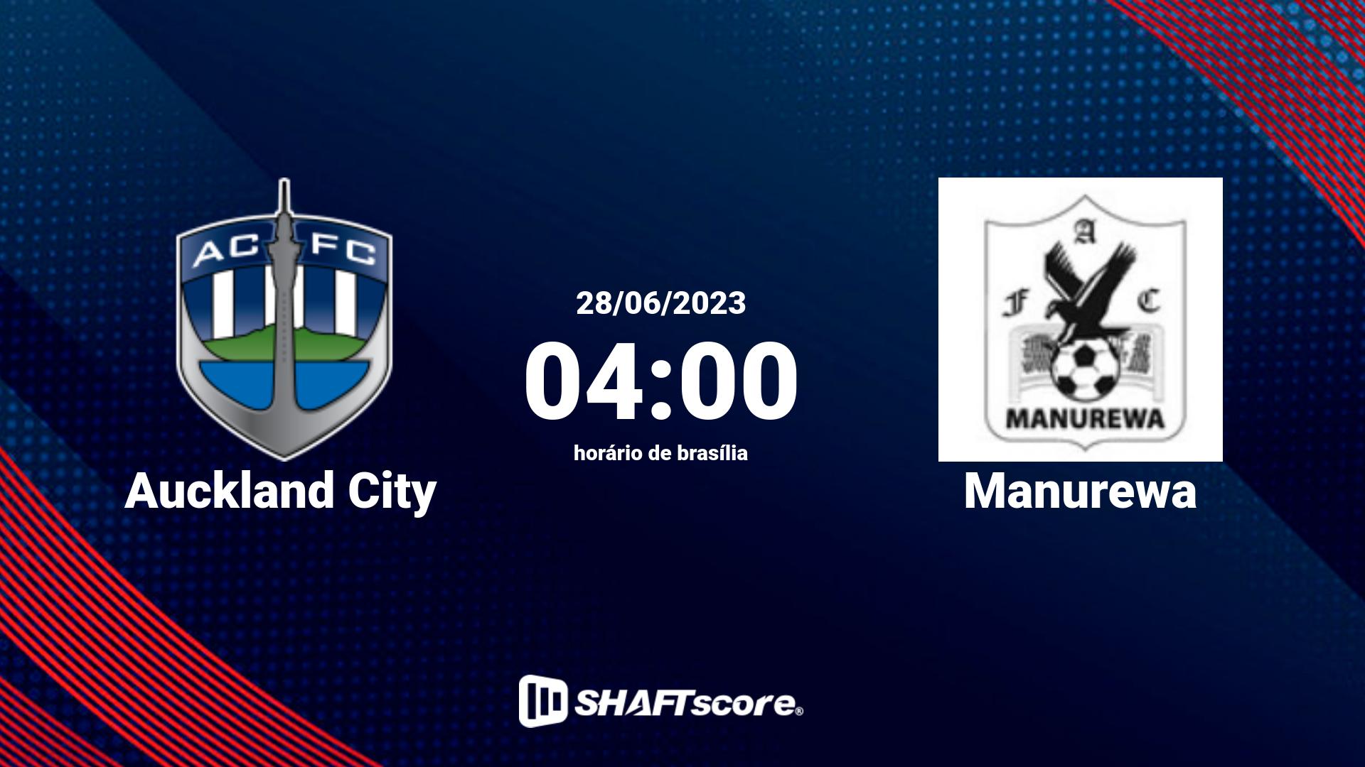Estatísticas do jogo Auckland City vs Manurewa 28.06 04:00