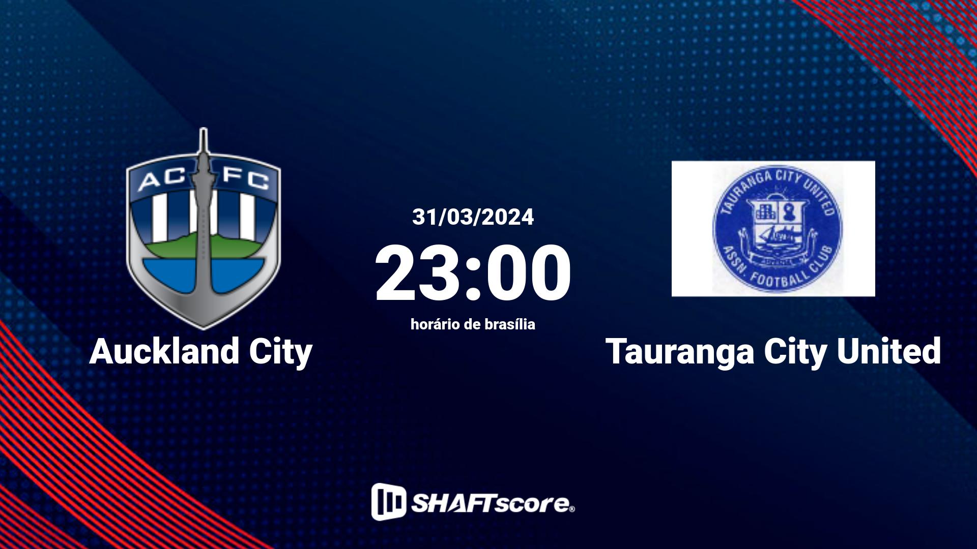 Estatísticas do jogo Auckland City vs Tauranga City United 31.03 23:00