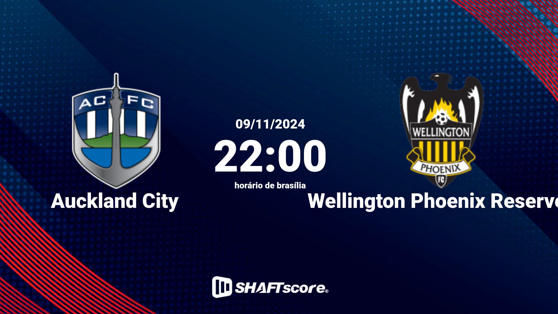 Estatísticas do jogo Auckland City vs Wellington Phoenix Reserves 09.11 22:00