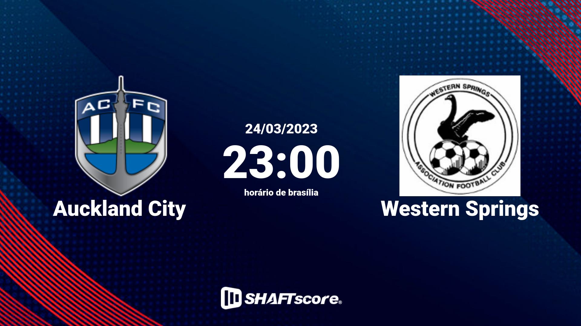 Estatísticas do jogo Auckland City vs Western Springs 24.03 23:00