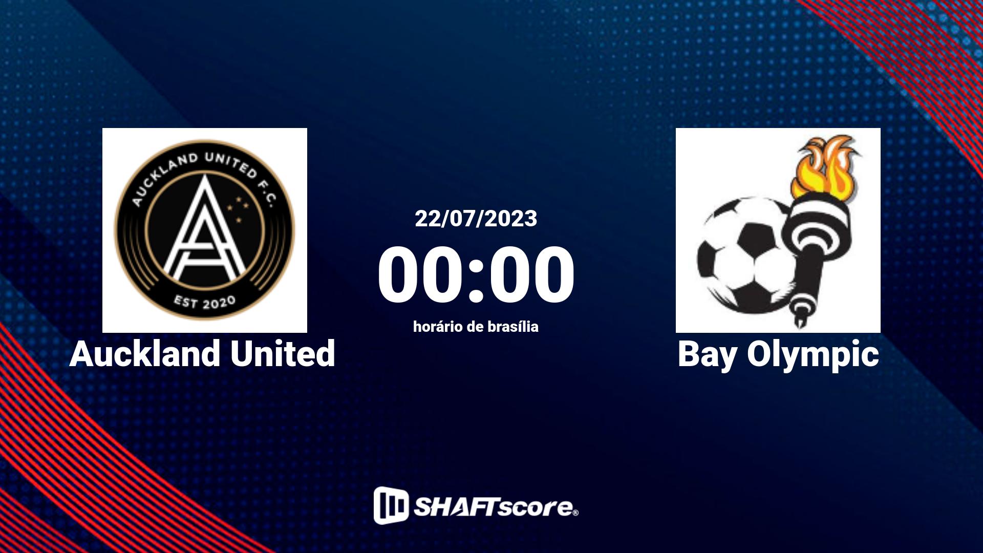Estatísticas do jogo Auckland United vs Bay Olympic 22.07 00:00