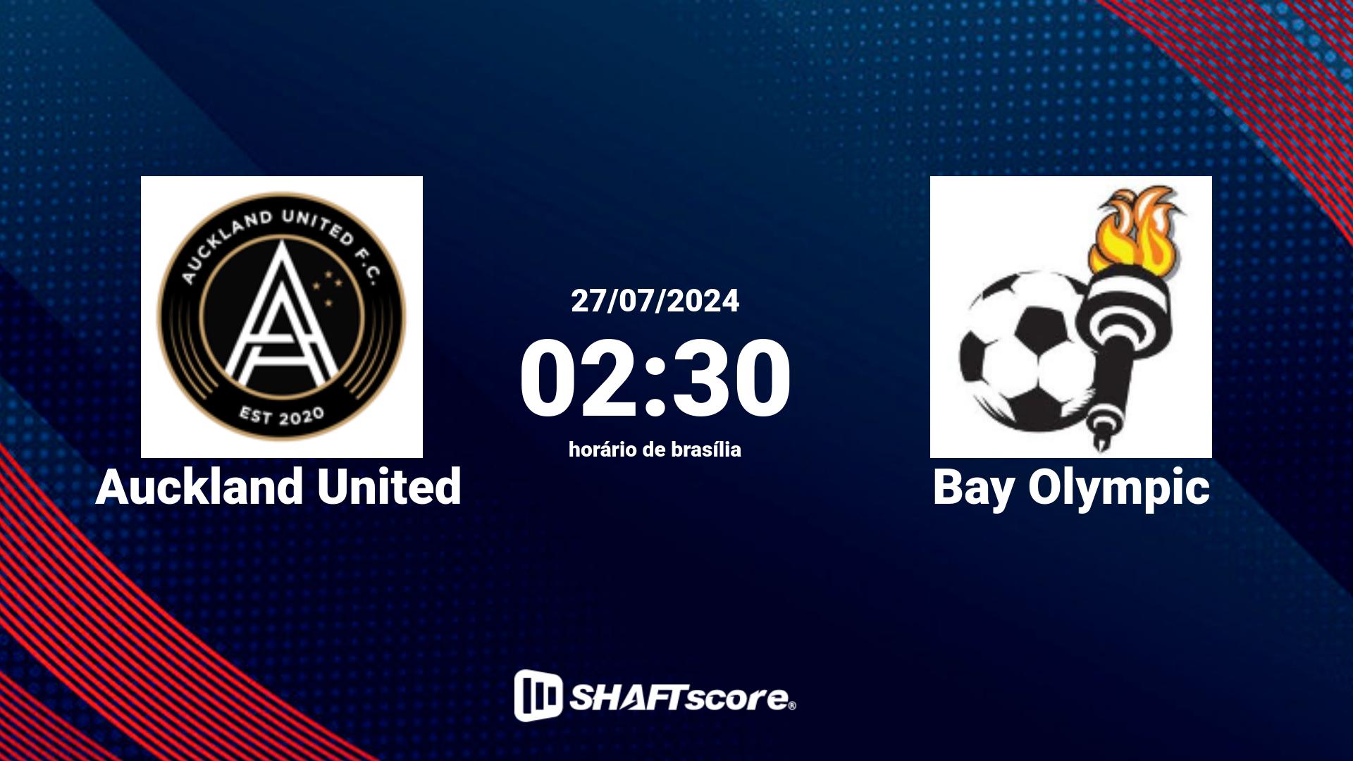 Estatísticas do jogo Auckland United vs Bay Olympic 27.07 02:30