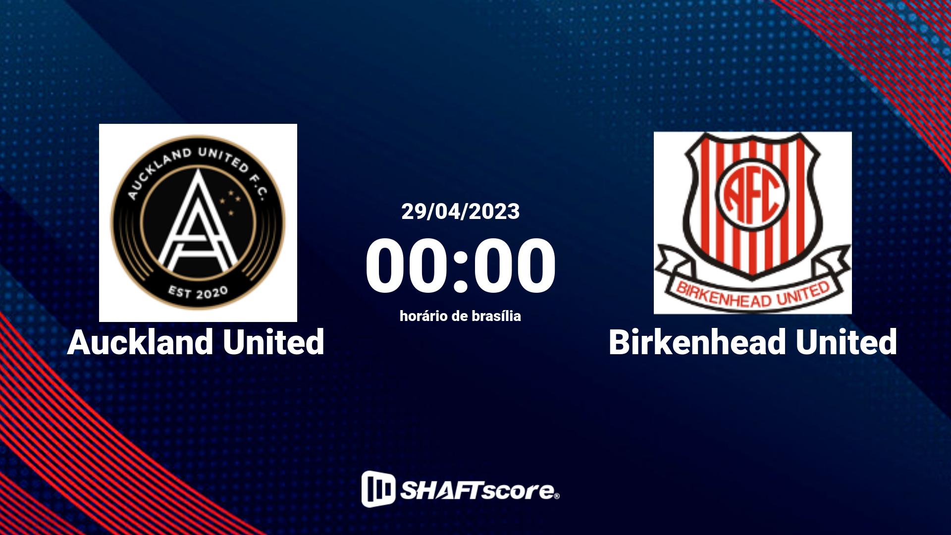 Estatísticas do jogo Auckland United vs Birkenhead United 29.04 00:00