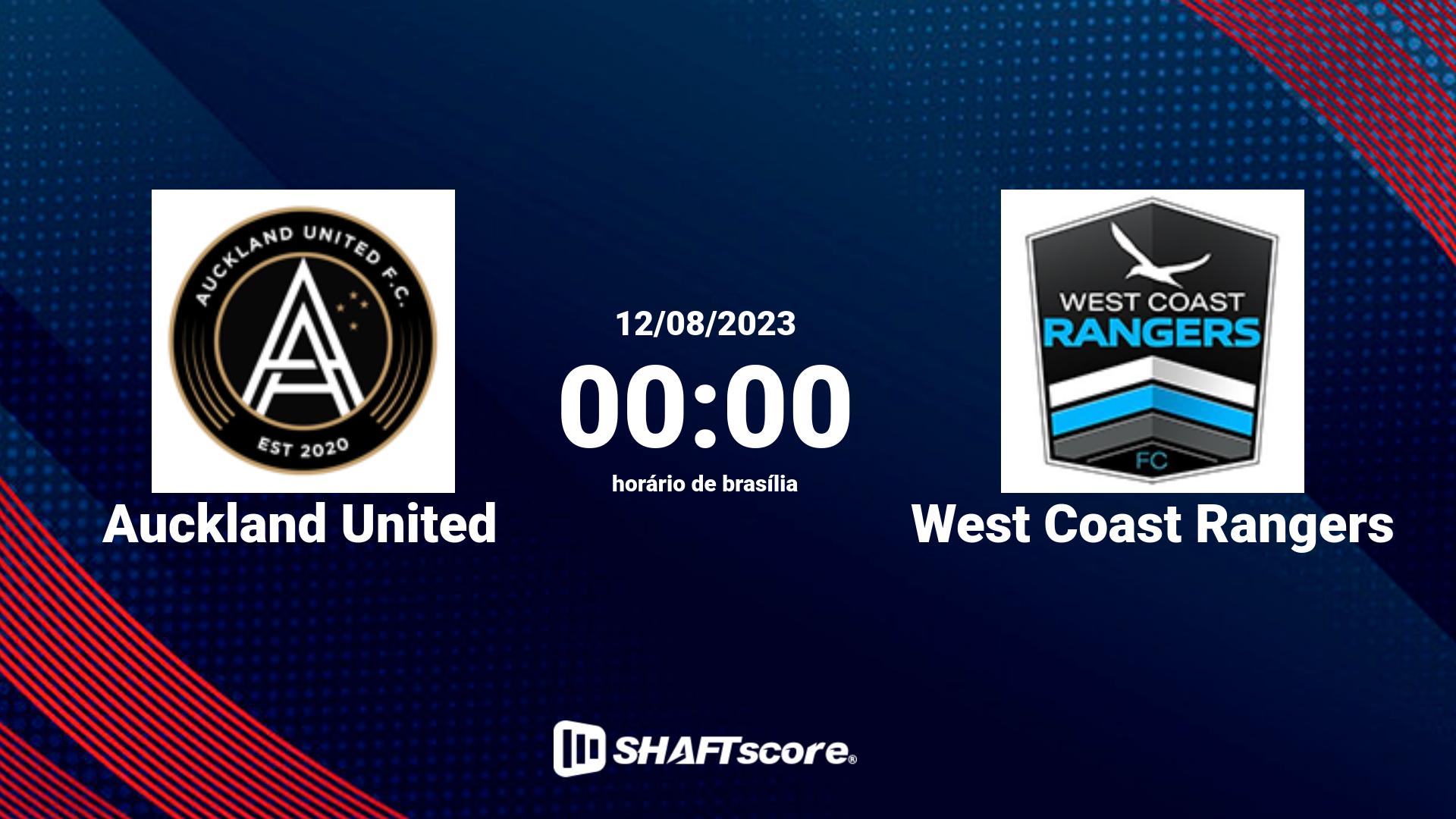 Estatísticas do jogo Auckland United vs West Coast Rangers 12.08 00:00