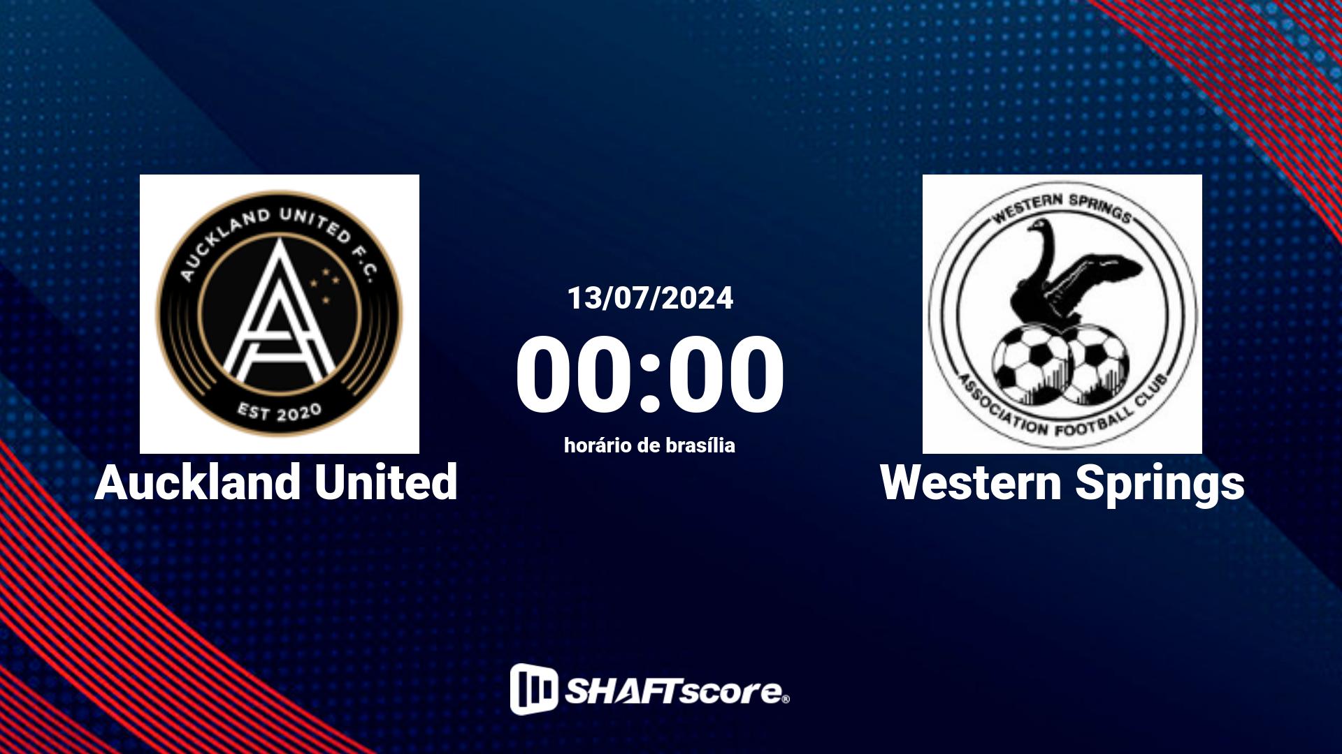 Estatísticas do jogo Auckland United vs Western Springs 13.07 00:00