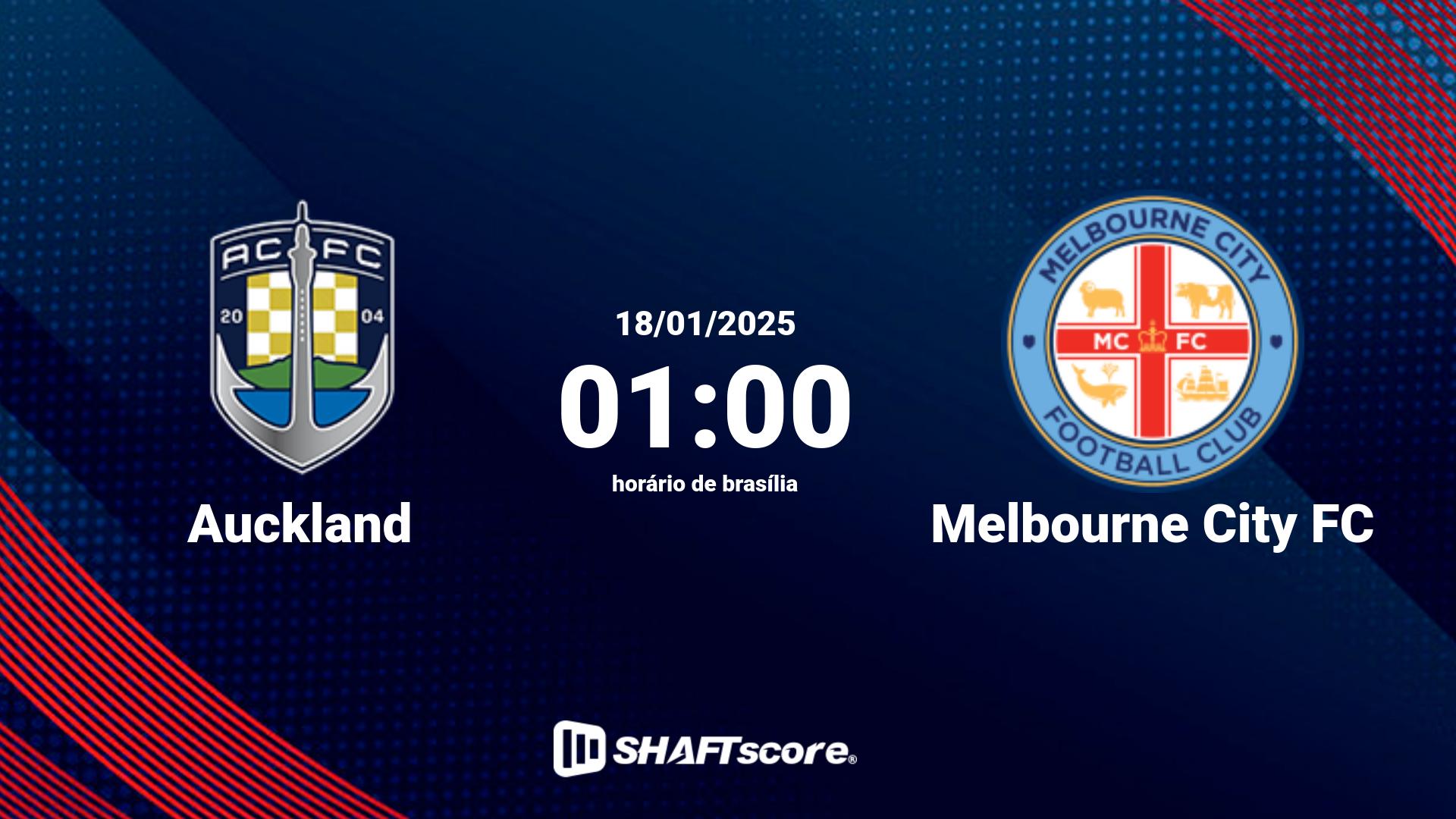 Estatísticas do jogo Auckland vs Melbourne City FC 18.01 01:00