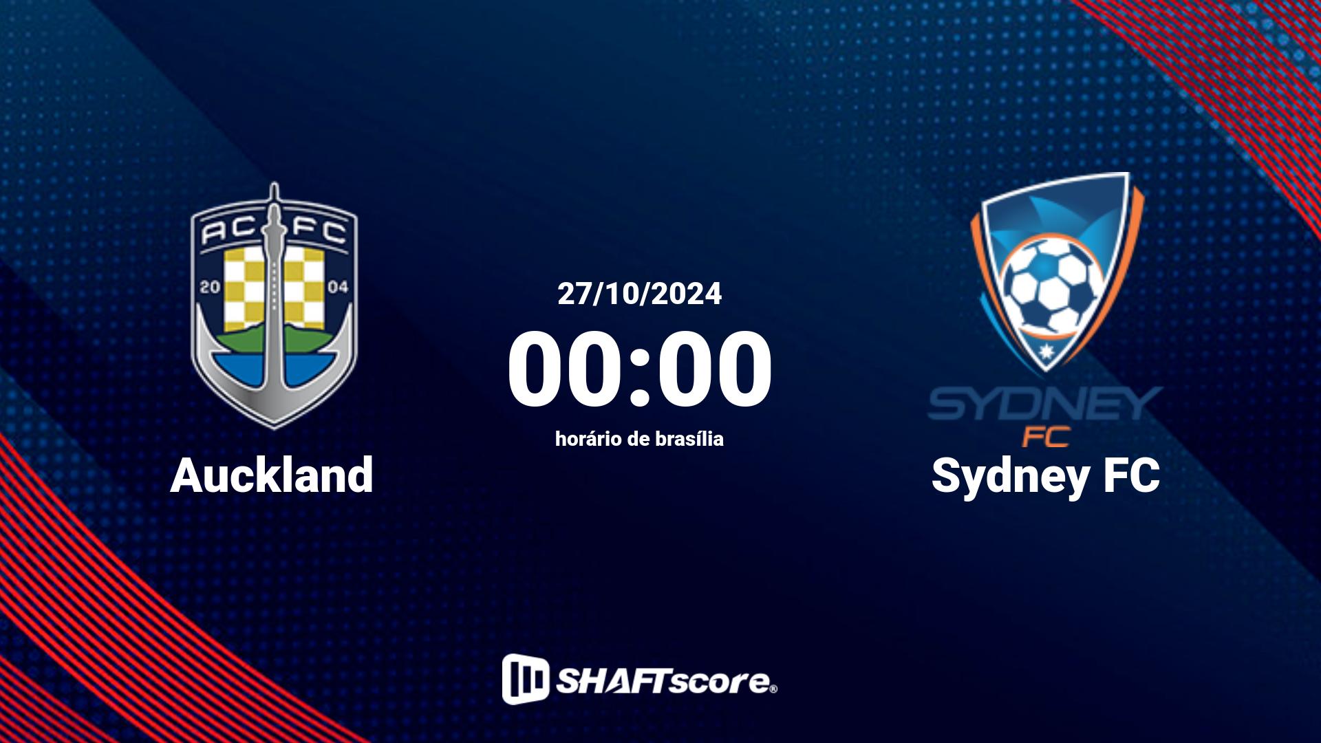 Estatísticas do jogo Auckland vs Sydney FC 27.10 00:00