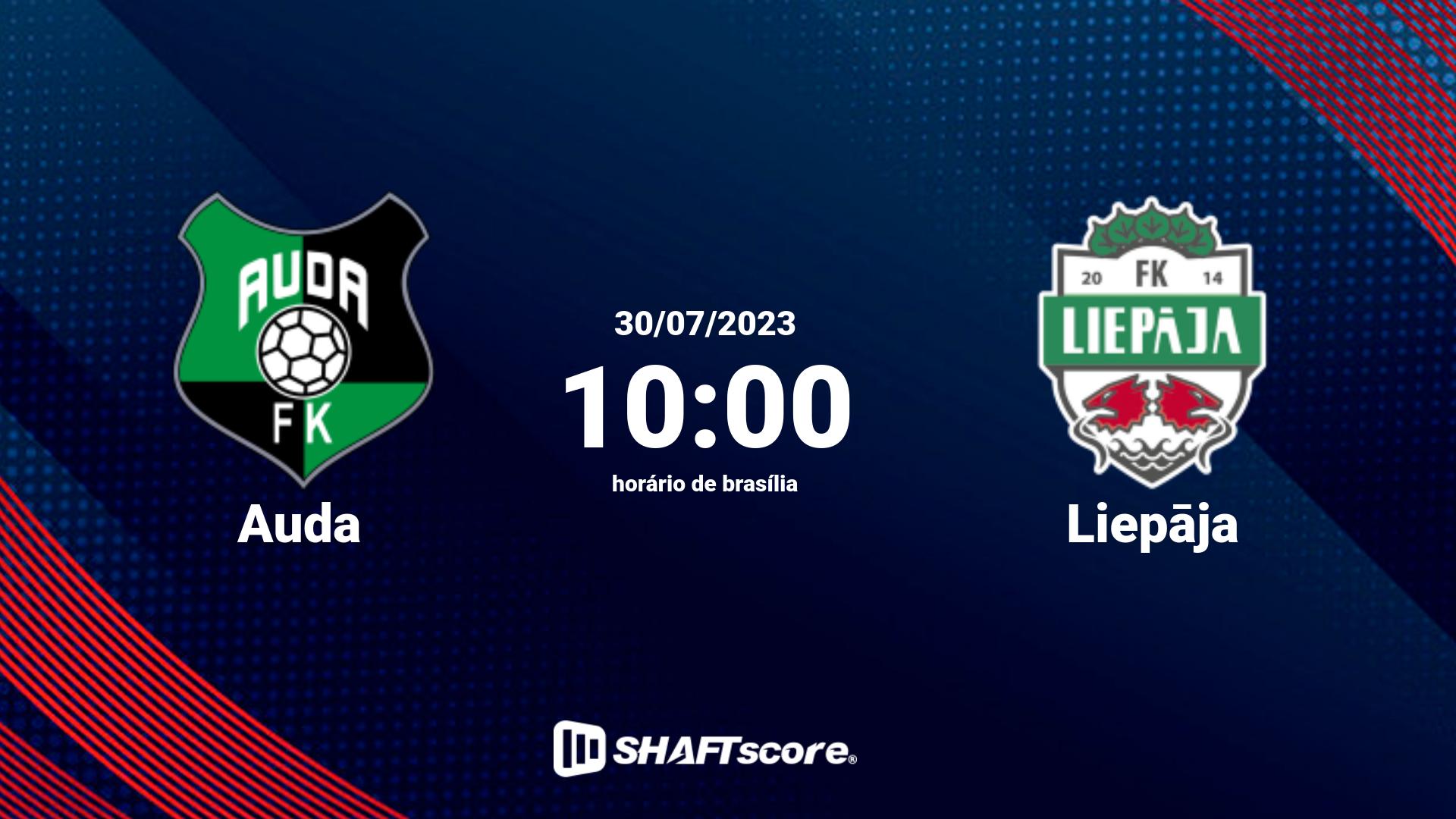 Estatísticas do jogo Auda vs Liepāja 30.07 10:00