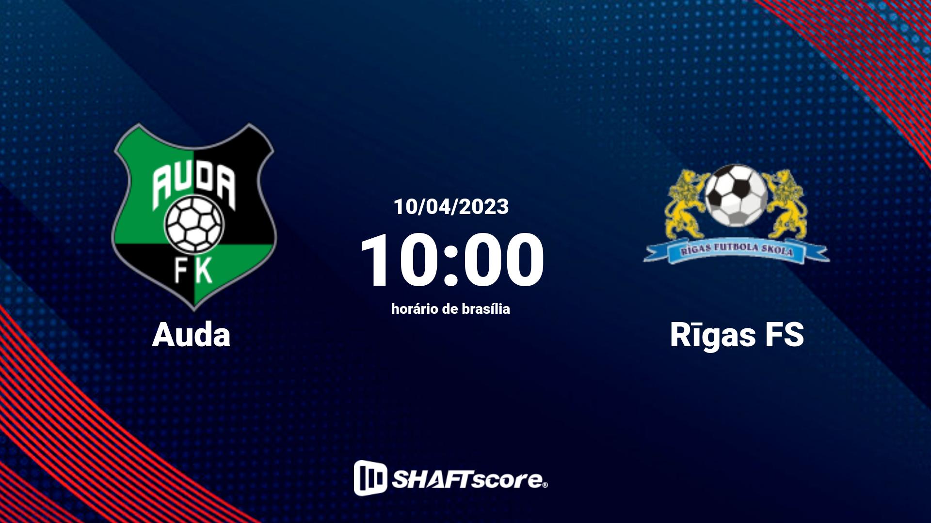 Estatísticas do jogo Auda vs Rīgas FS 10.04 10:00