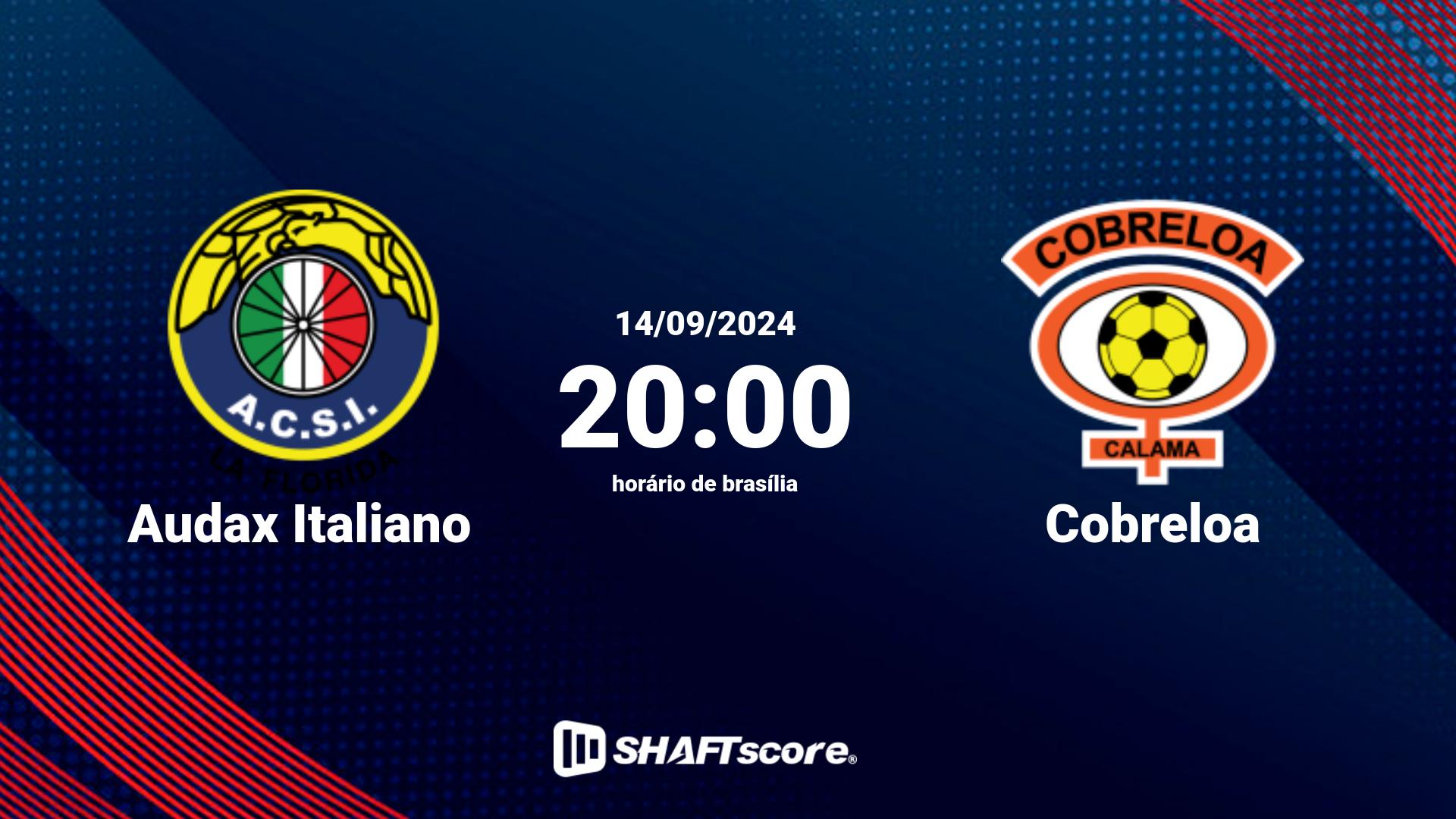 Estatísticas do jogo Audax Italiano vs Cobreloa 14.09 20:00