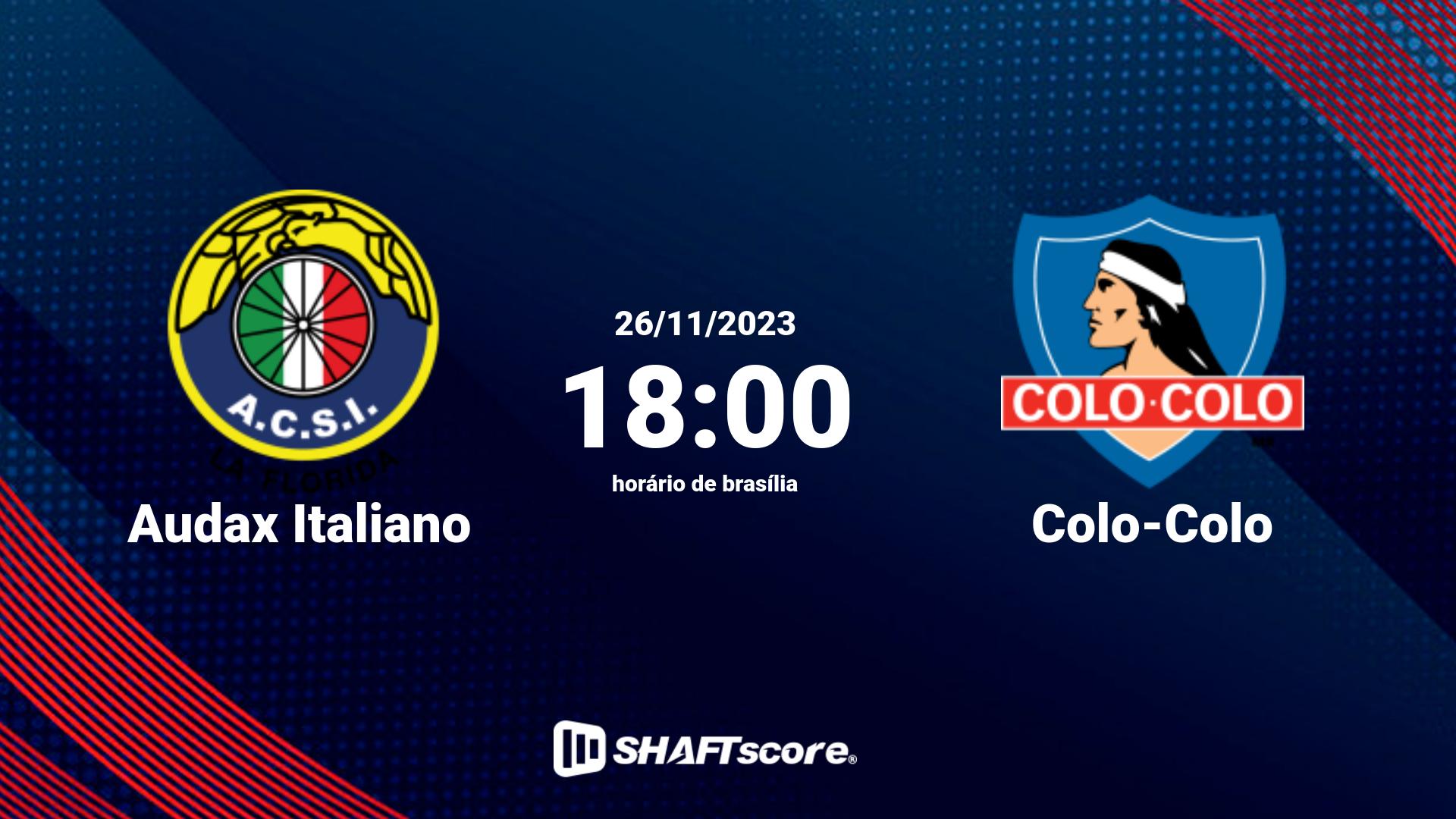 Estatísticas do jogo Audax Italiano vs Colo-Colo 26.11 18:00