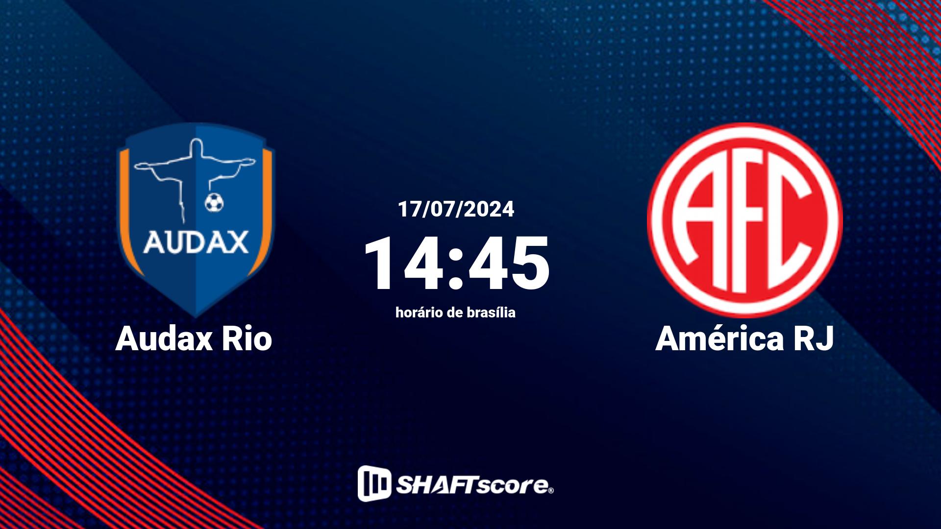 Estatísticas do jogo Audax Rio vs América RJ 17.07 14:45